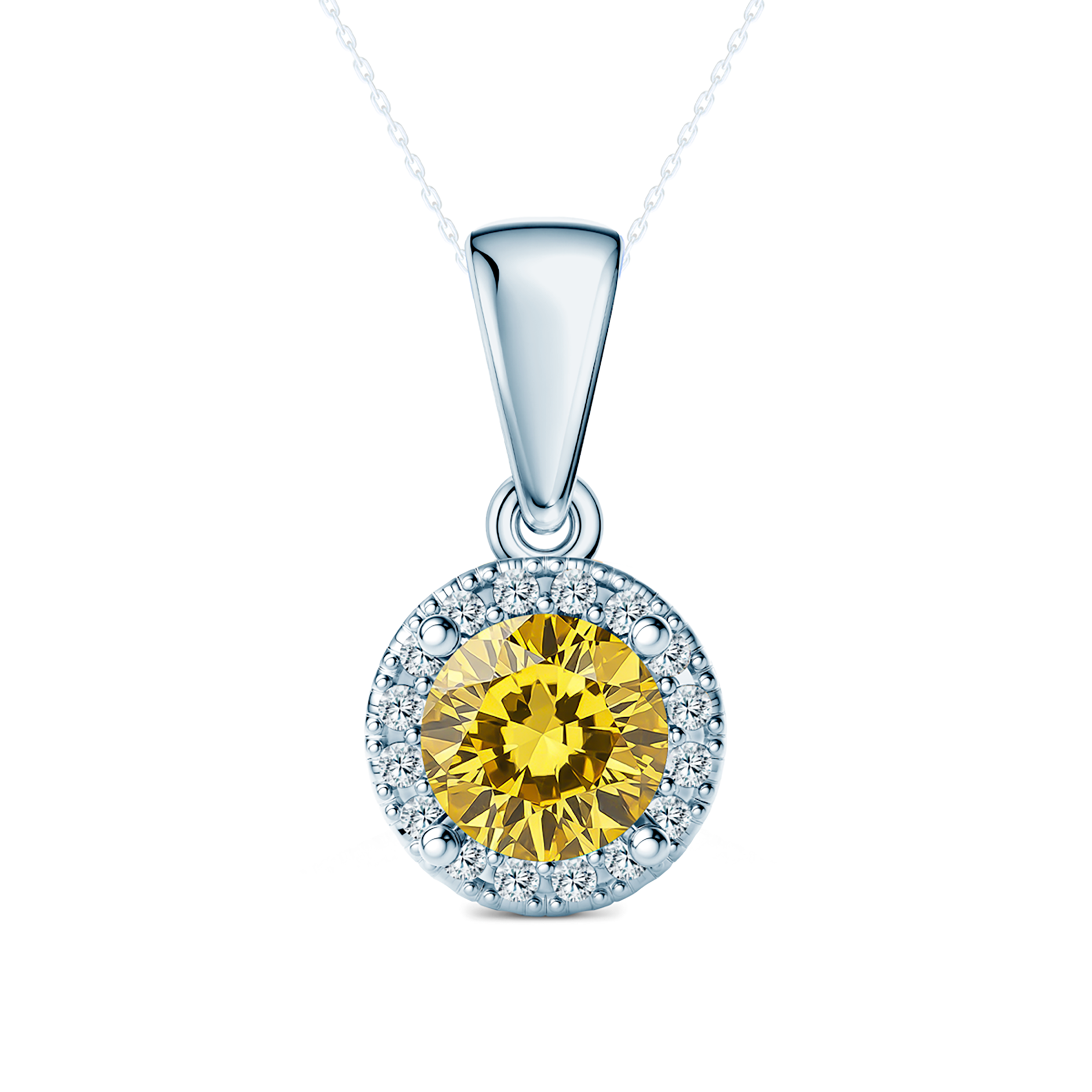This Is Love pendant: white gold, lab-grown yellow diamond, lab-grown diamonds