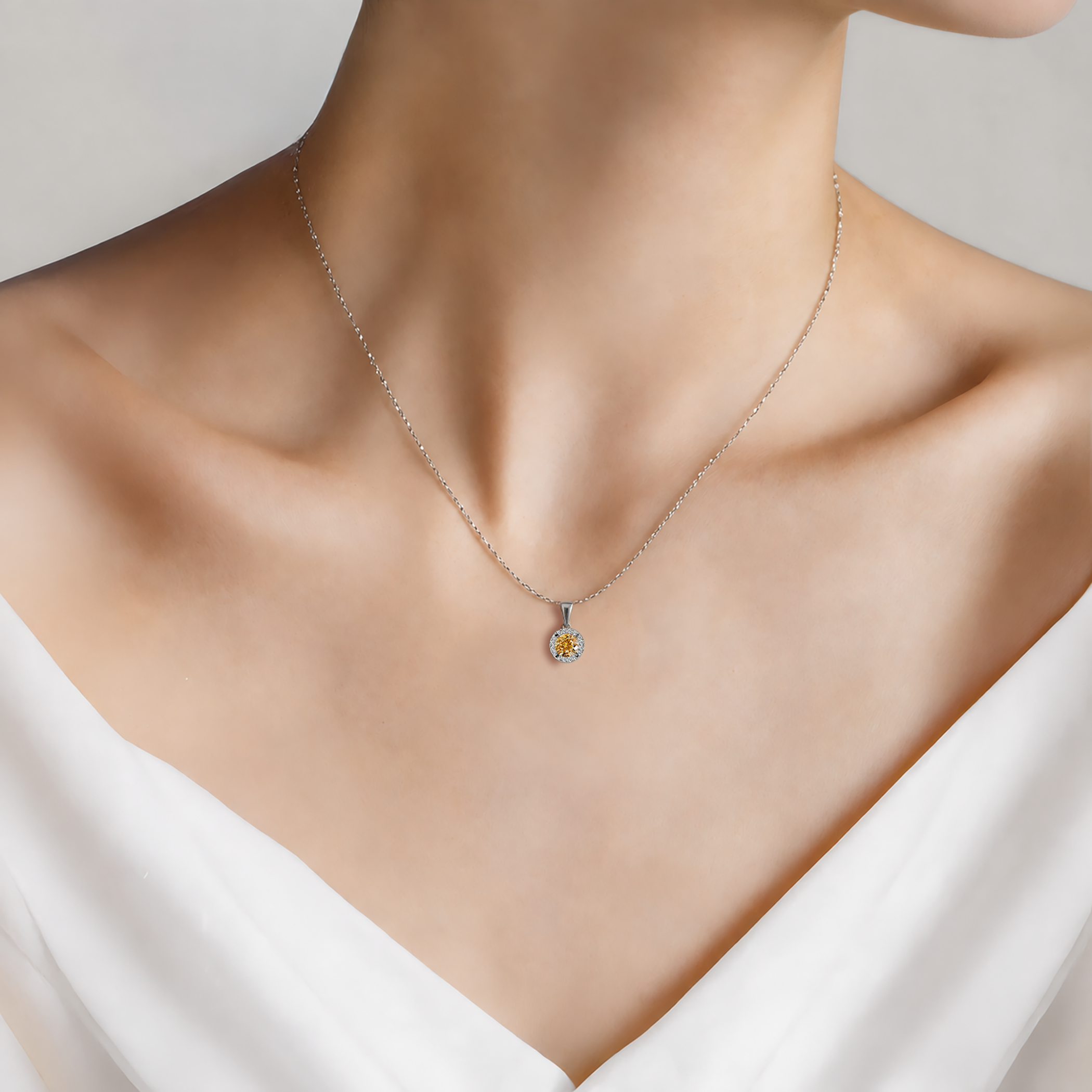 This Is Love pendant: white gold, lab-grown yellow diamond, lab-grown diamonds - 4