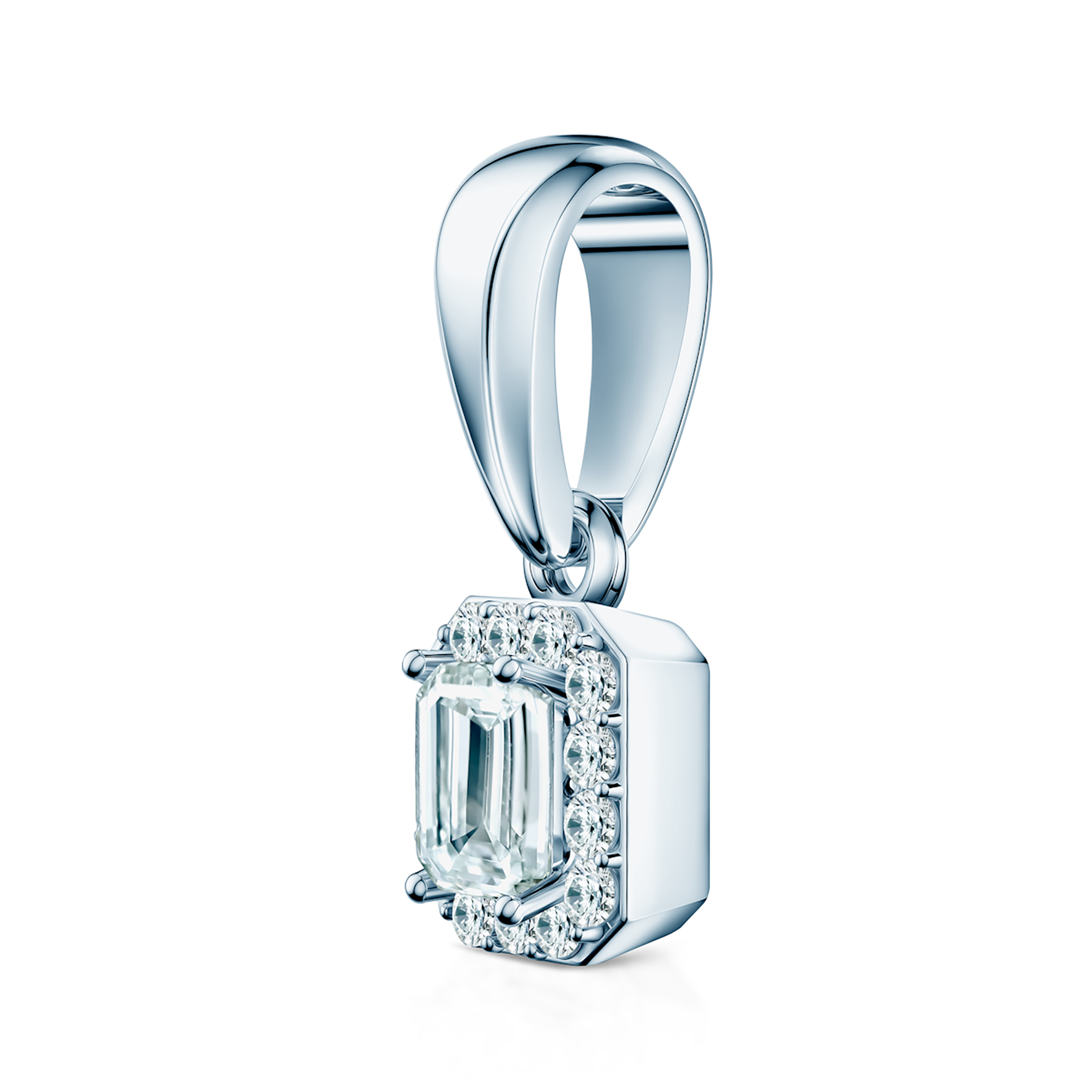 This Is Love pendant: white gold, emerald cut diamonds - 3