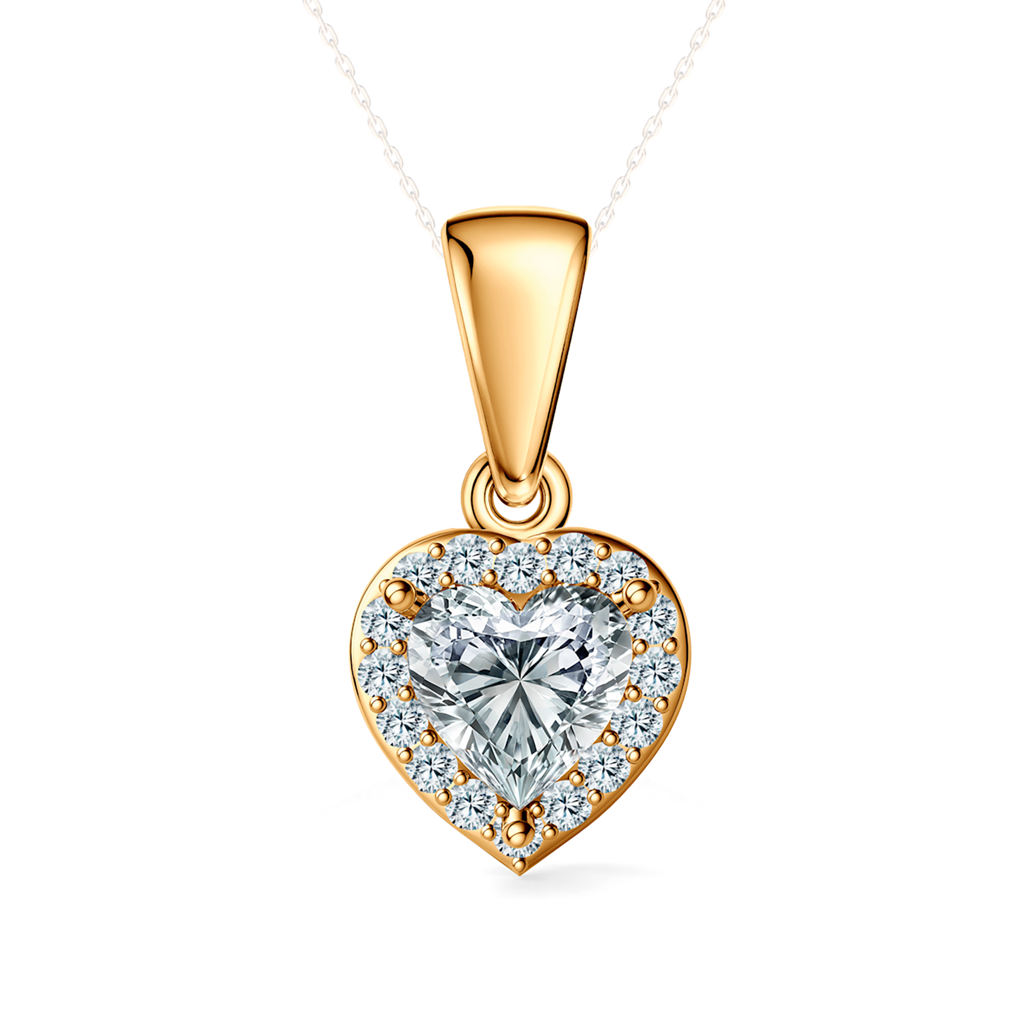Zawieszka This is Love: złota, diamenty laboratoryjne w szlifie serce