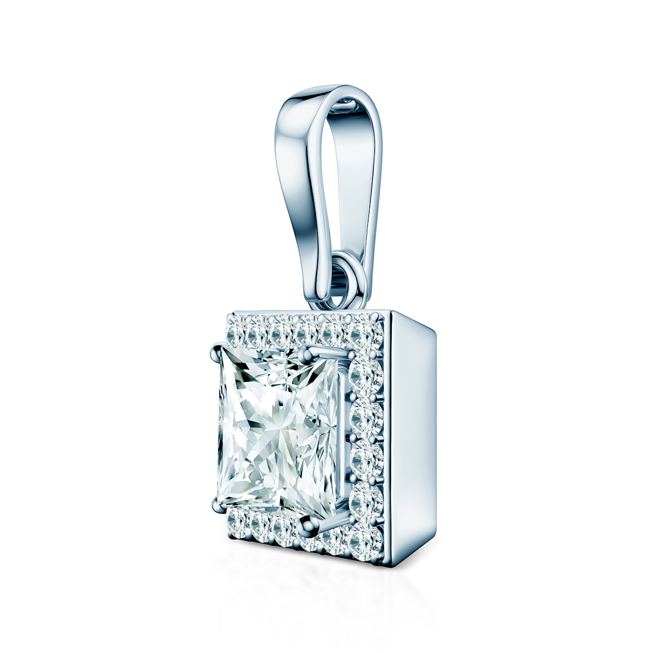 This Is Love pendant: white gold, lab-grown diamonds, princess cut - 3