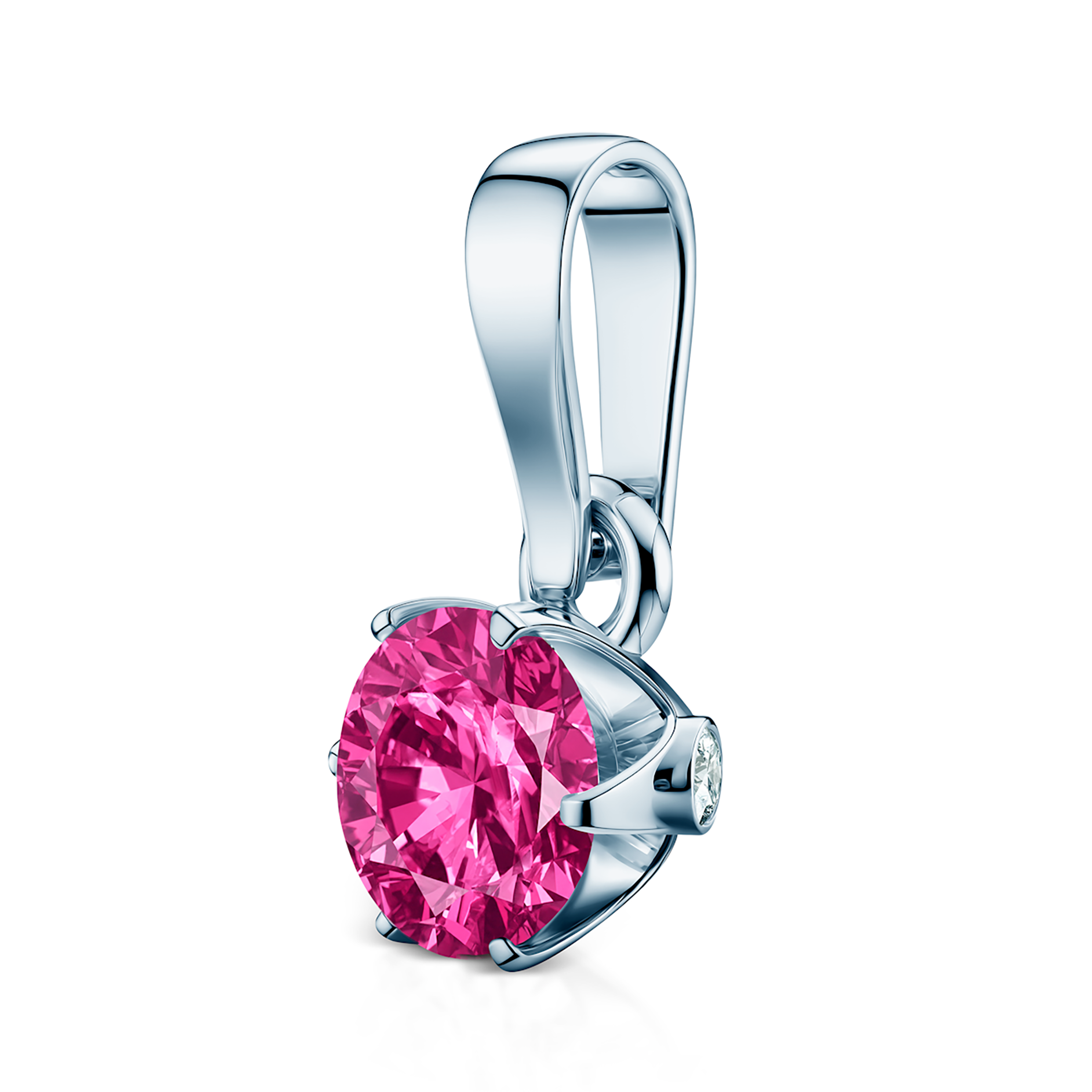 The Journey pendant: white gold, pink lab-grown diamond - 3
