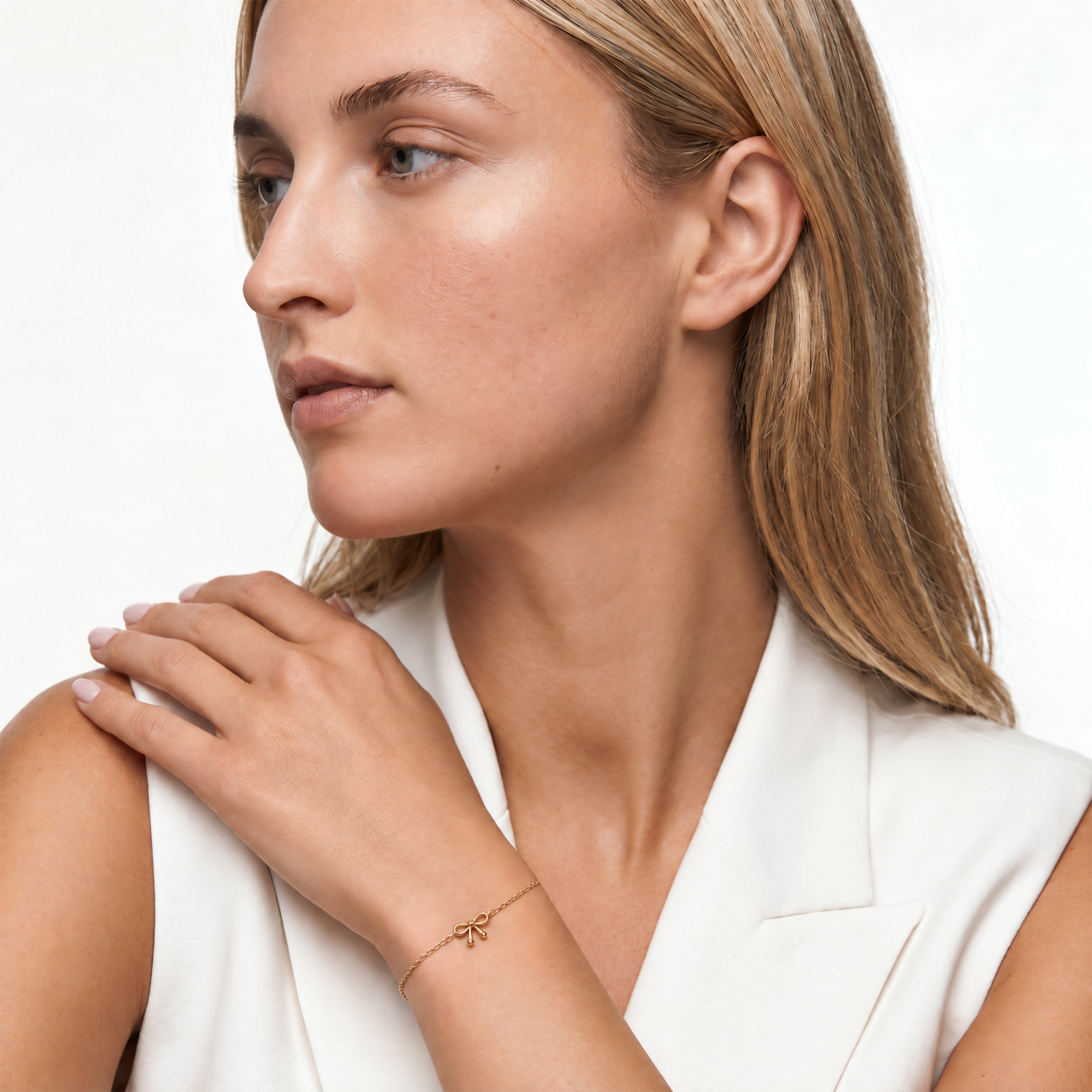 Bransoletka złota 585 z kokardą - 6