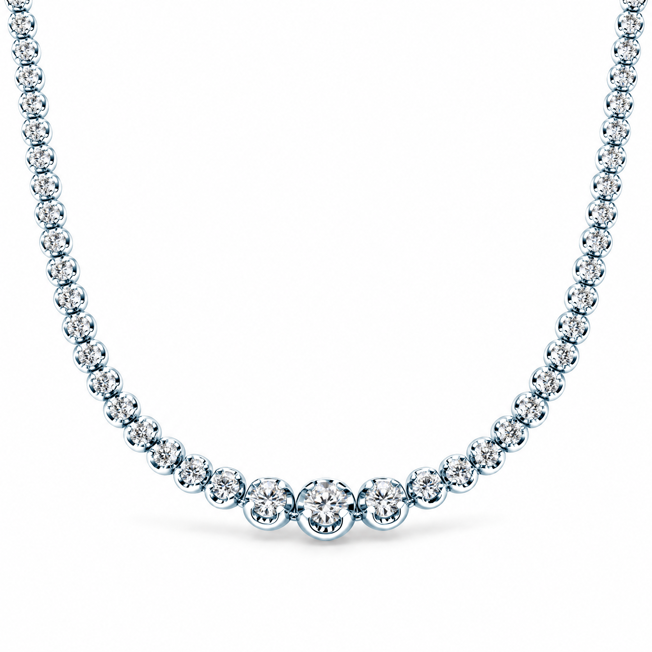 Naszyjnik tenisowy z platyny z białymi diamentami 3 ct 1,5 mm 45 cm