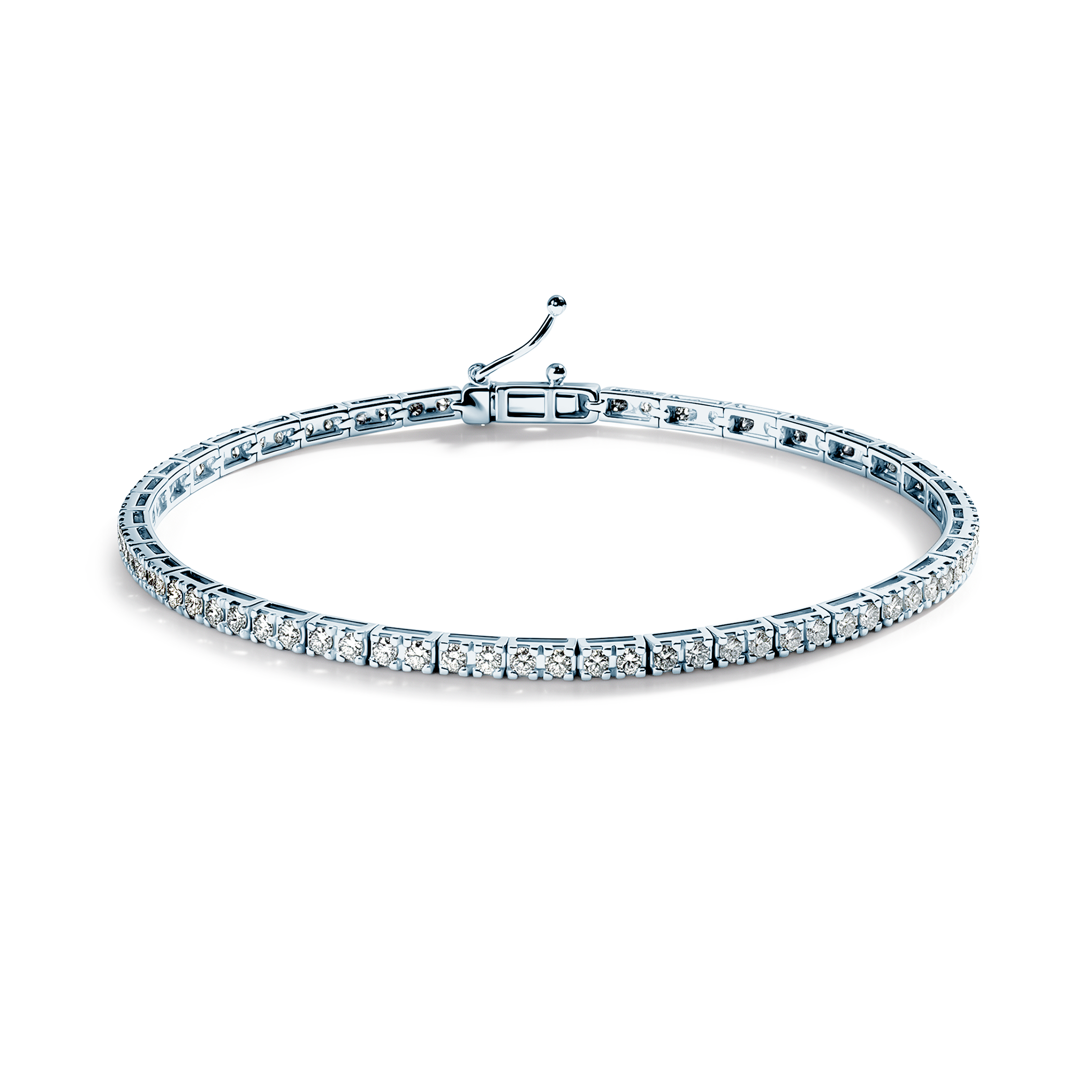 Teniso apyrankė: platina, balti deimantai 1,01 ct, 1,3 mm 17,5 cm
