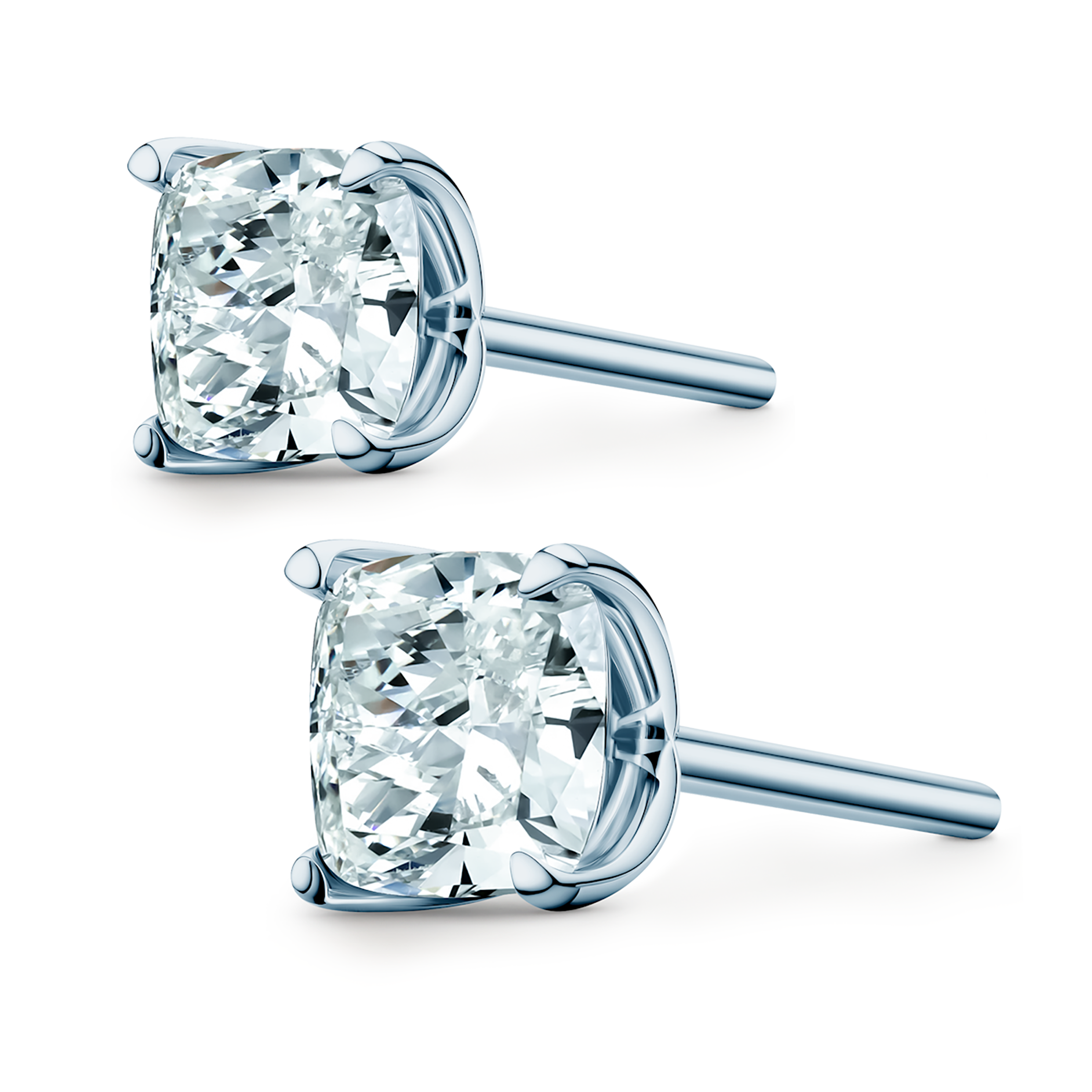 Share Your Love earrings: white gold, lab-grown diamonds, cushion cut - 6