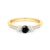Zásnubní prsten Dream: žluté zlato, černý diamant, bílé safíry