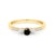 Zásnubní prsten Dream: žluté zlato, černý diamant, bílé safíry