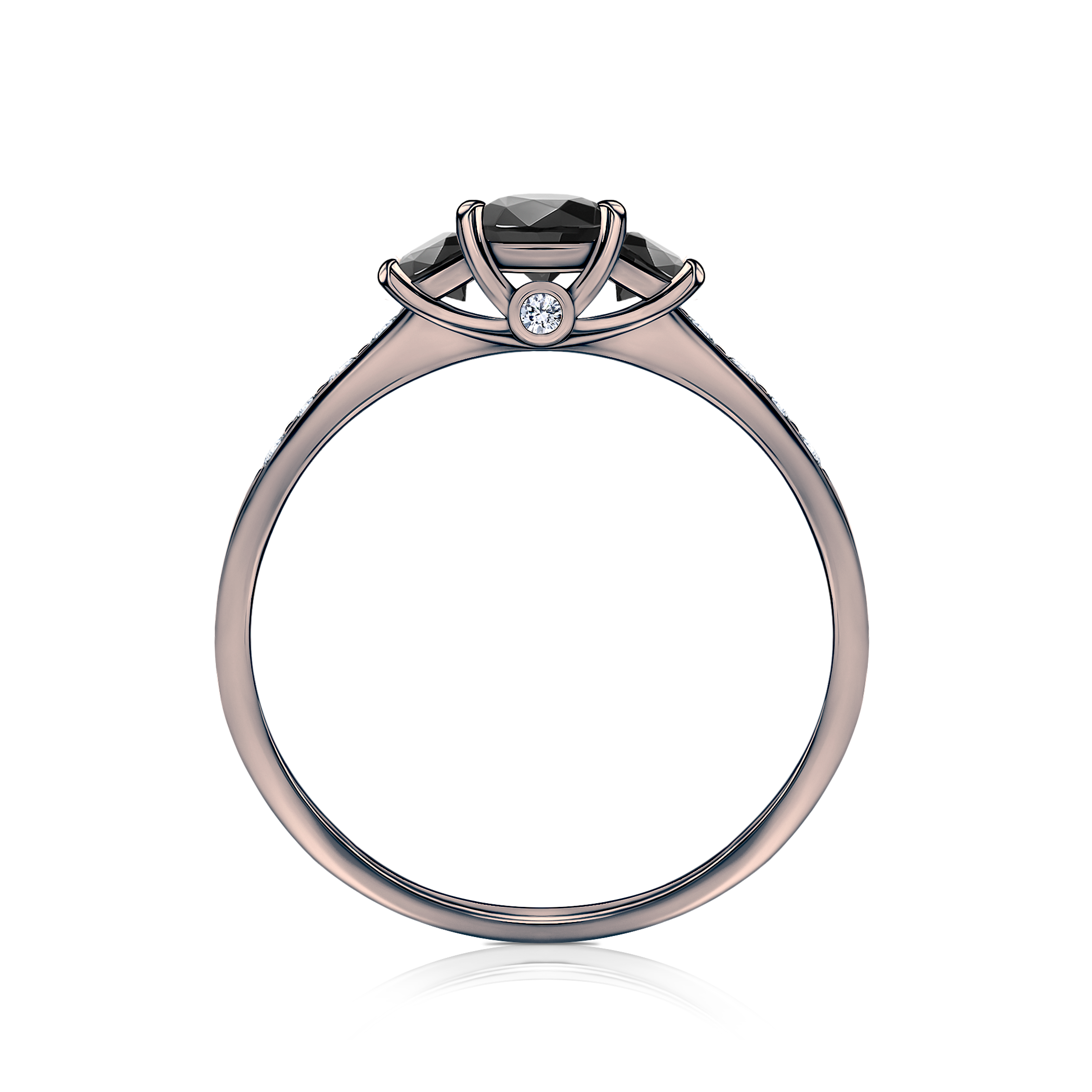 Pierścionek zaręczynowy Dream: czarne złoto, czarny diament - 3