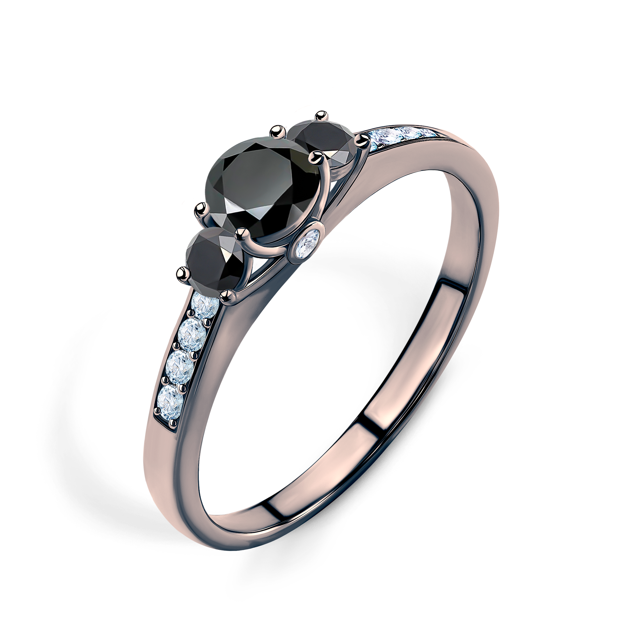 Pierścionek zaręczynowy Dream: czarne złoto, czarny diament - 4