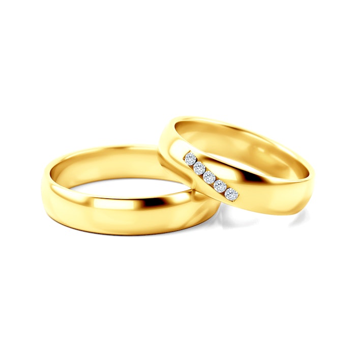 Obrączki ślubne: złote, okrągłe, 4,6 mm