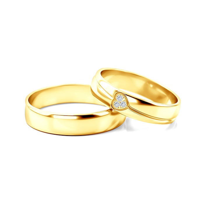 Snubní prsteny: žluté zlato, kulaté, 4,5 mm
