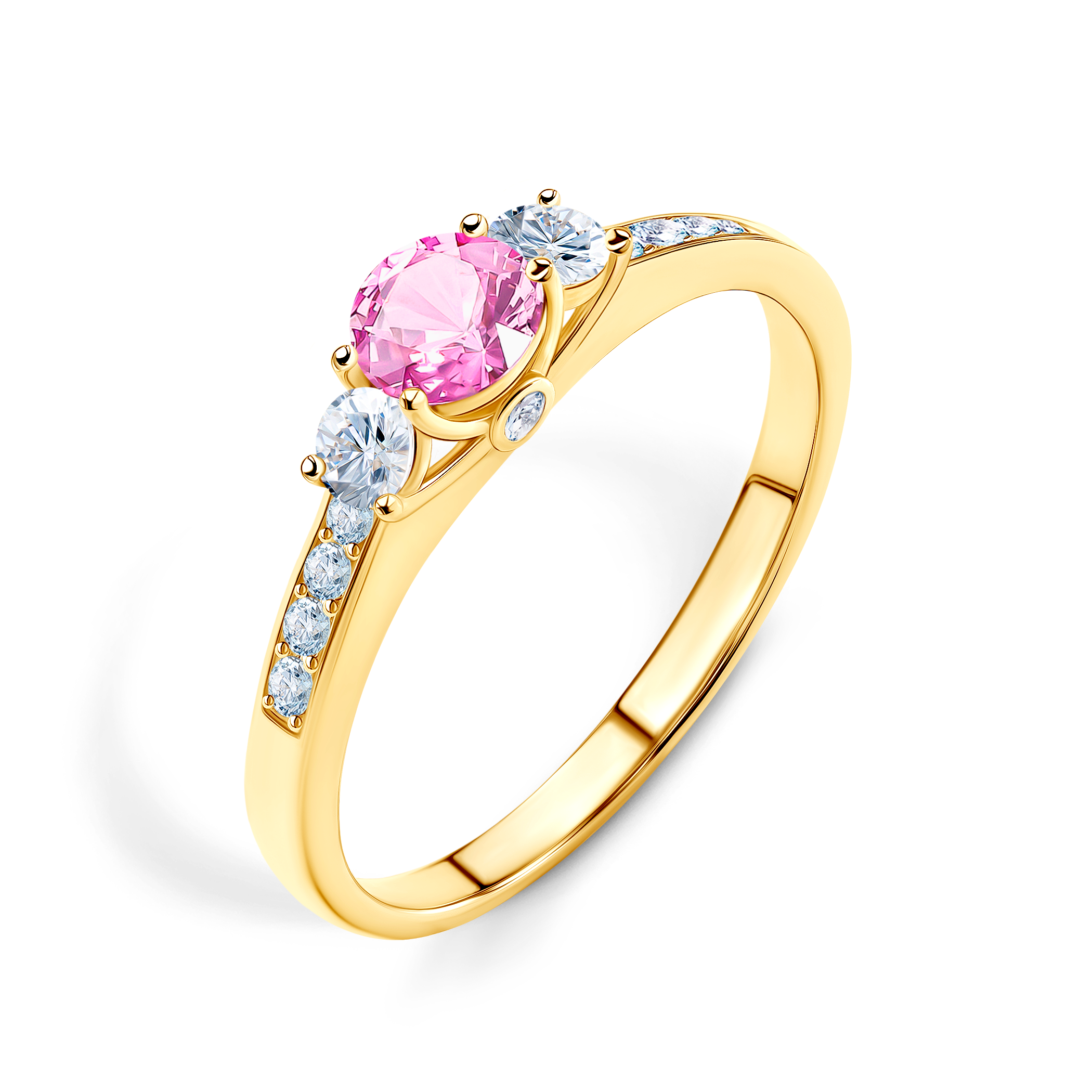 Pierścionek zaręczynowy Dream: złoty, różowy szafir