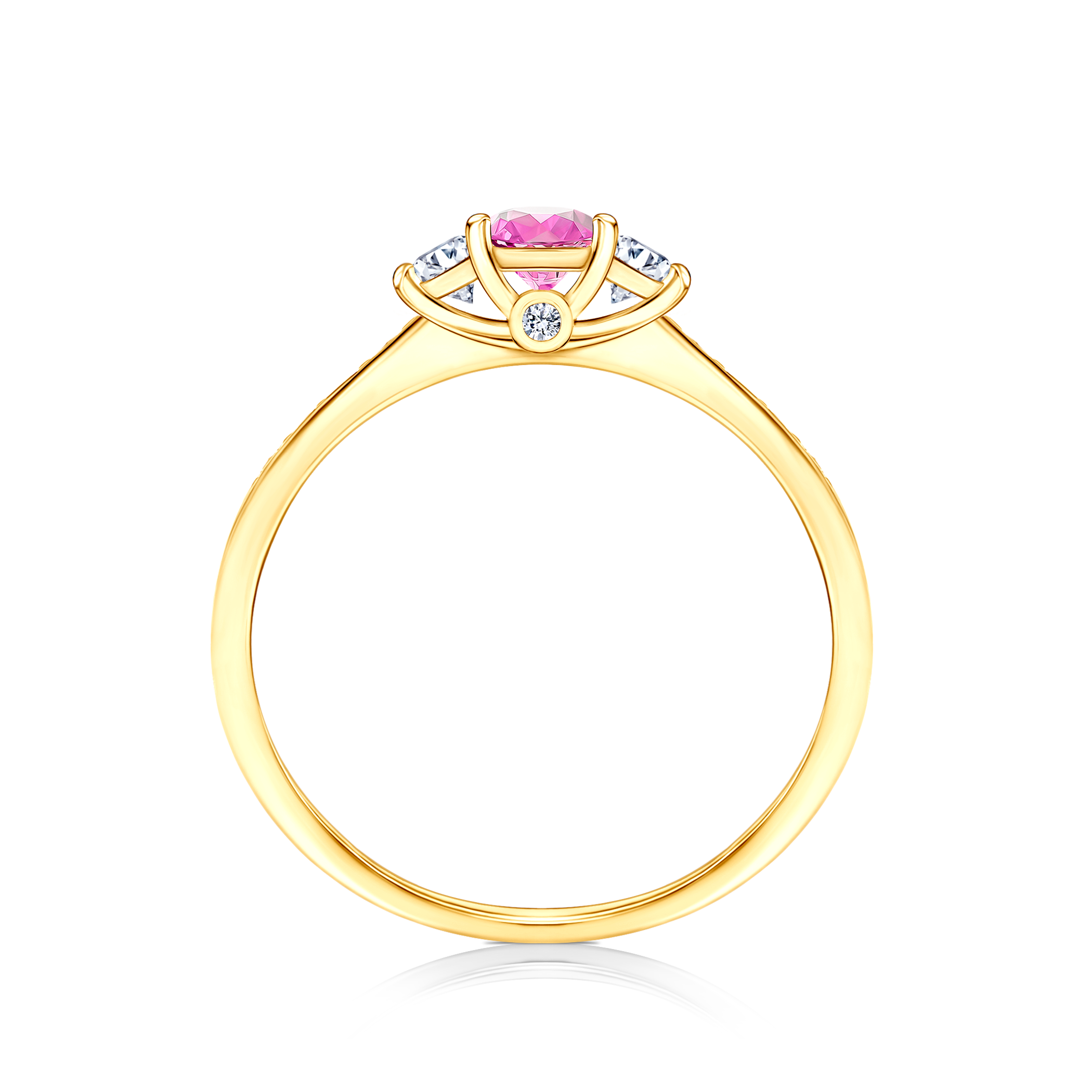 Pierścionek zaręczynowy Dream: złoty, różowy szafir - 3