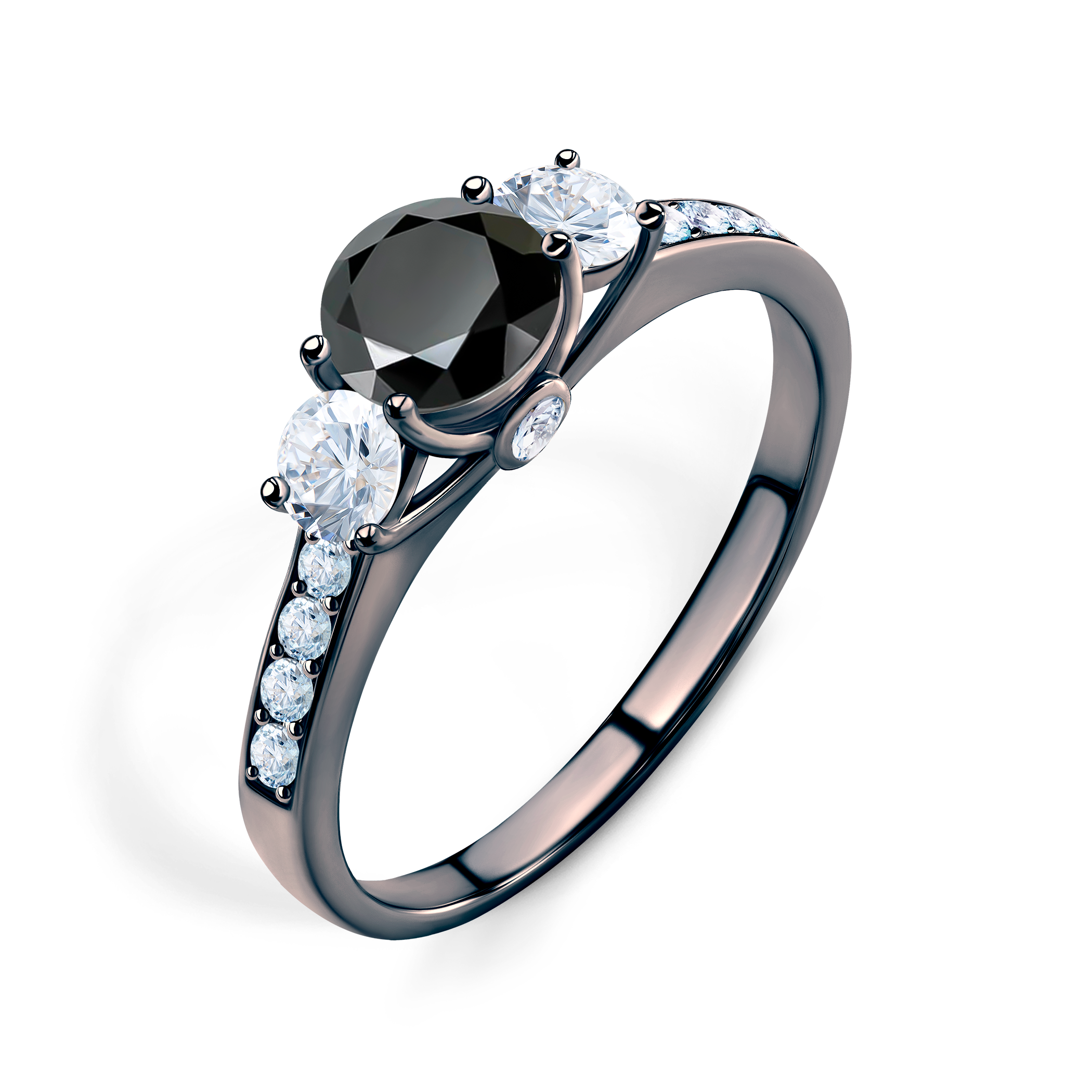 Verlobungsring Dream: Schwarzes Gold, Schwarz Diamant