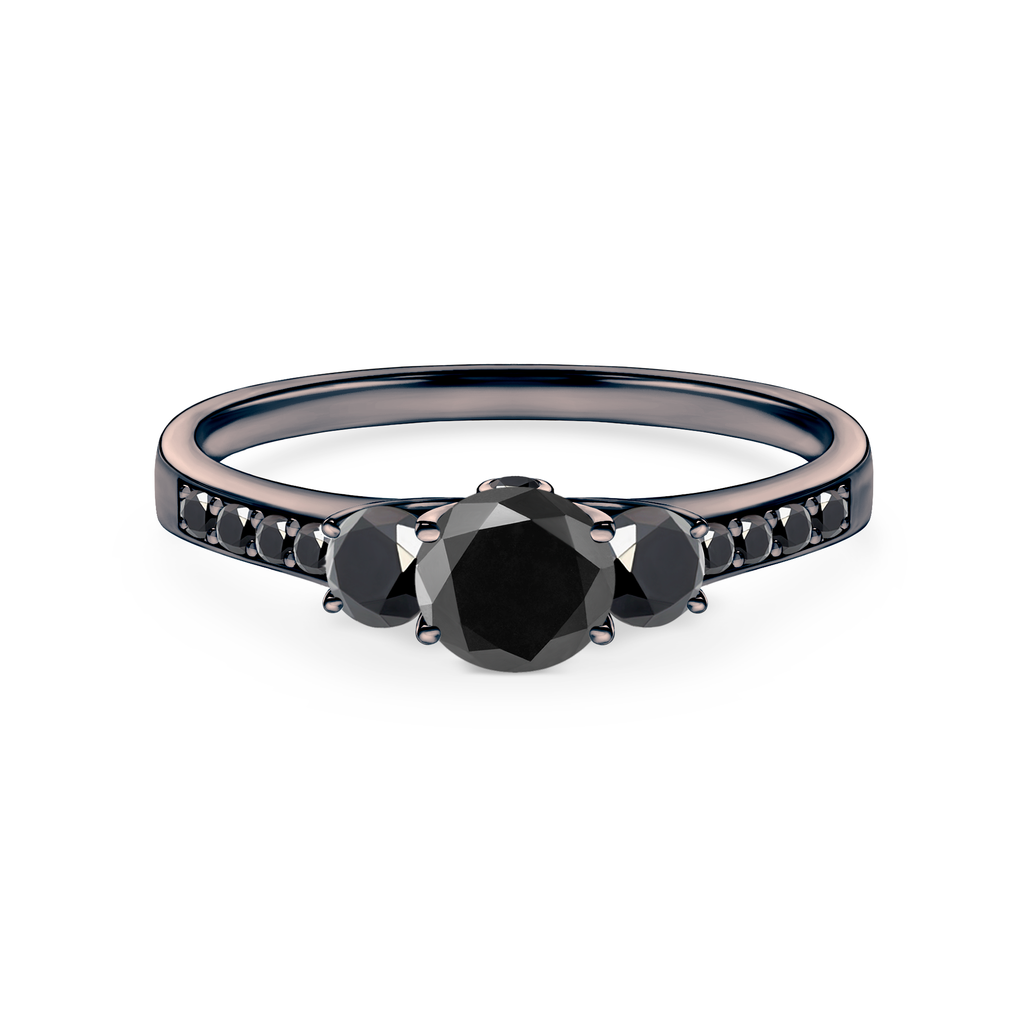 Zásnubní prsten Dream: černé zlato, černý diamant, diamanty