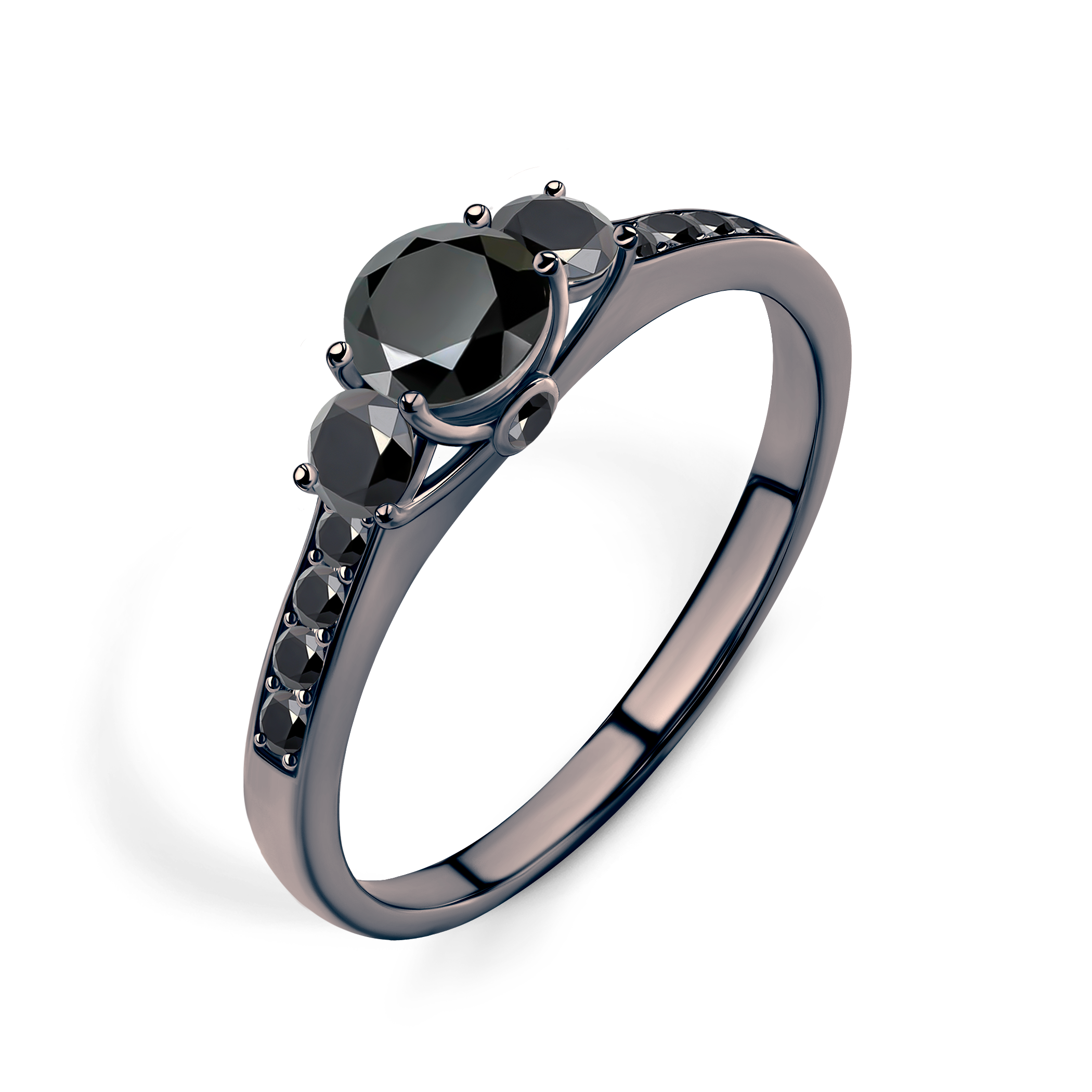 Pierścionek zaręczynowy Dream: czarne złoto, czarny diament