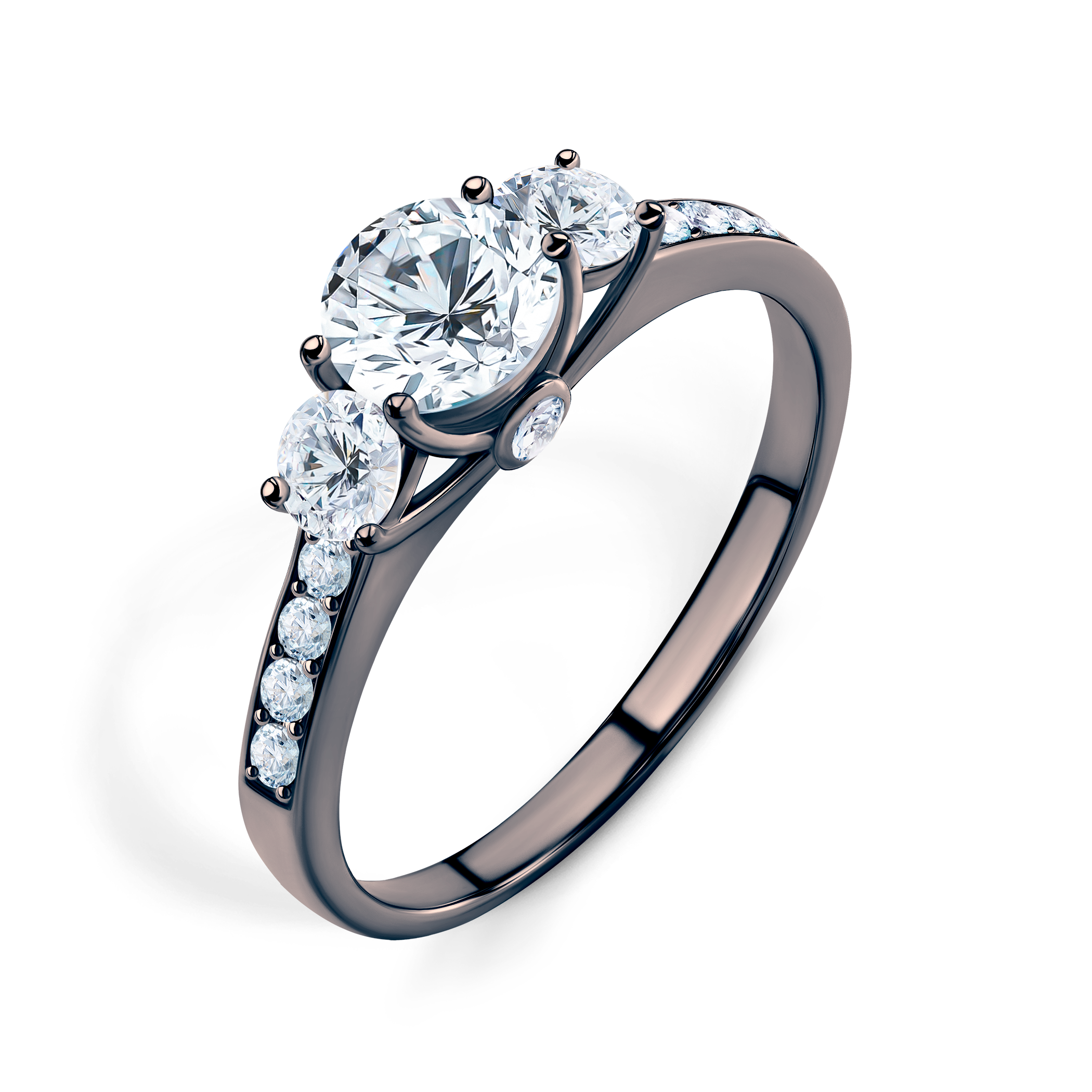 Pierścionek zaręczynowy Dream: czarne złoto, diamenty