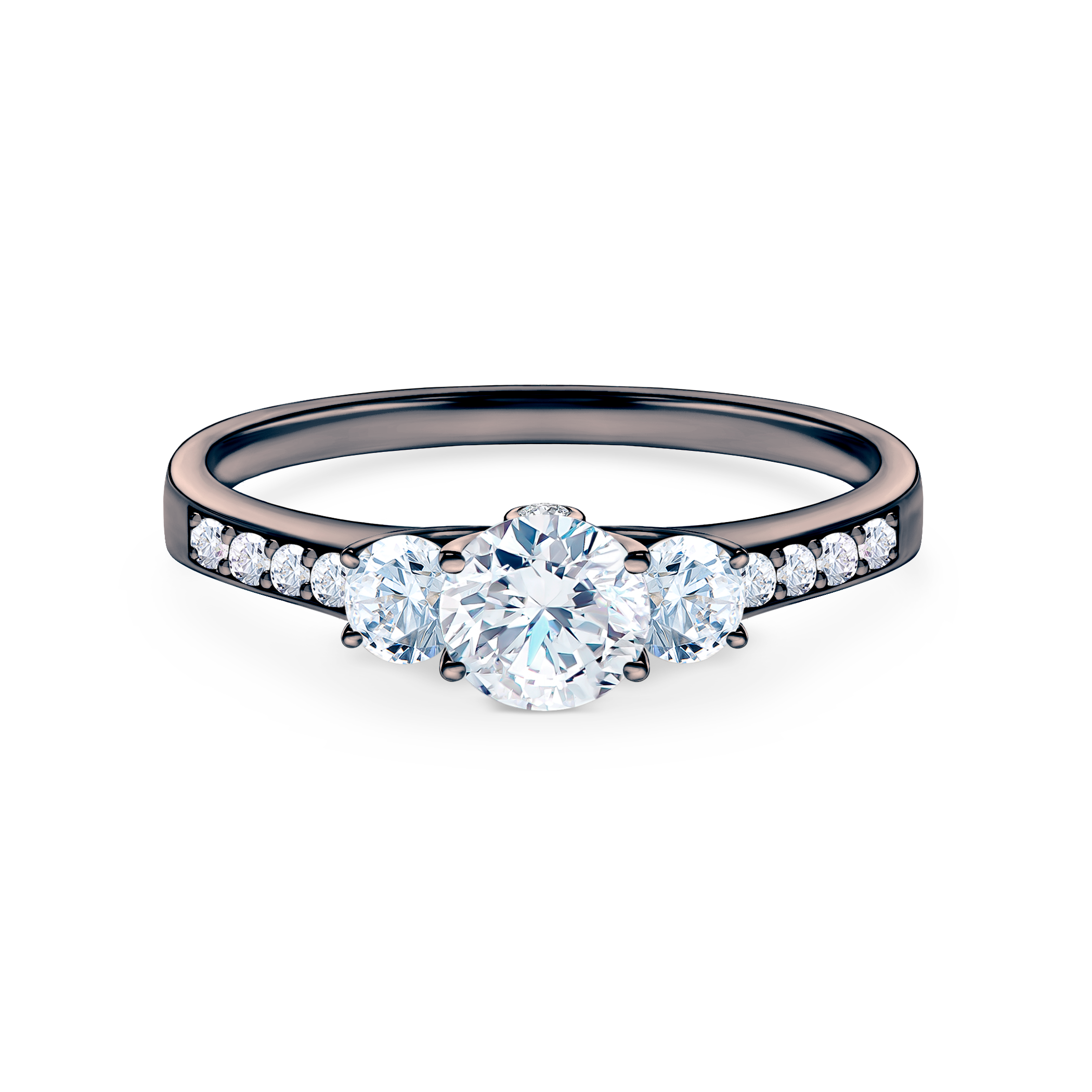 Zásnubní prsten Dream: černé zlato, diamanty