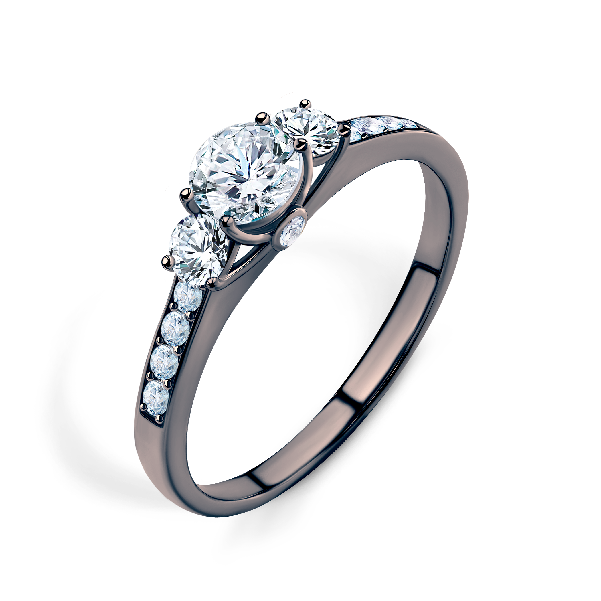 Verlobungsring Dream: schwarzes Gold, Diamanten - 4