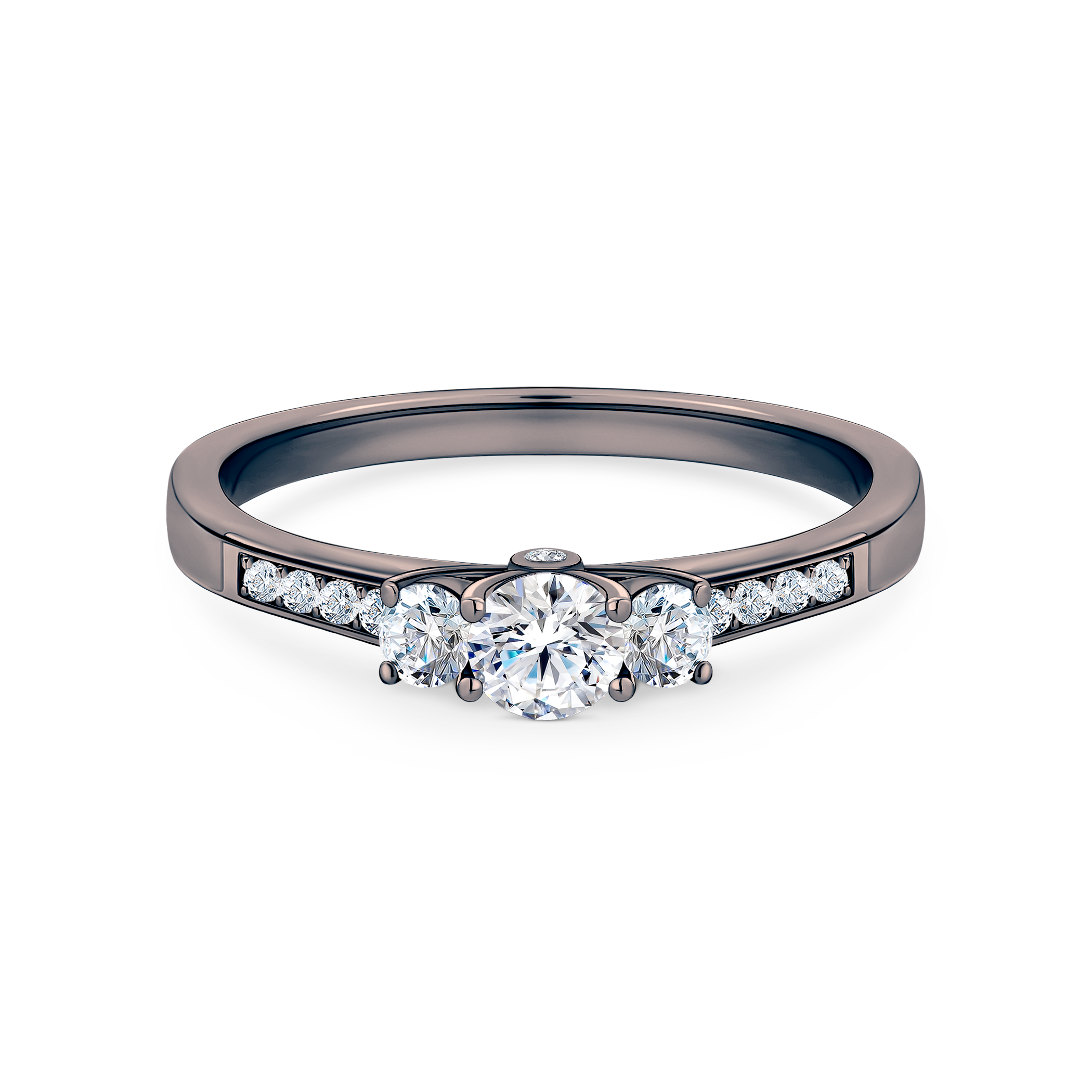 Pierścionek zaręczynowy Dream: czarne złoto, diamenty