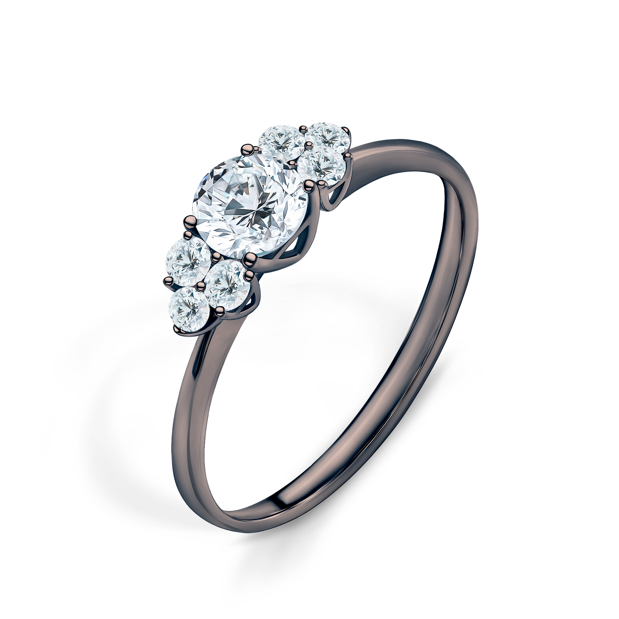 Verlobungsring Fairytale: schwarzes Gold, Diamanten - 4