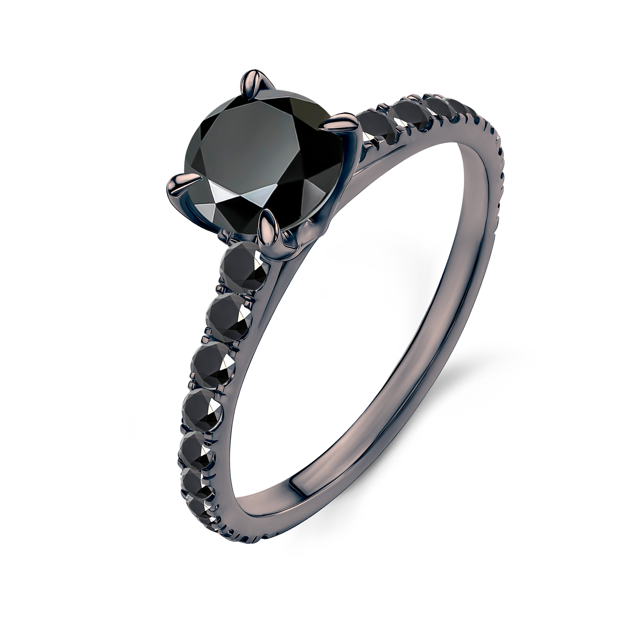 Pierścionek zaręczynowy Share Your Love: czarne złoto, czarny diament