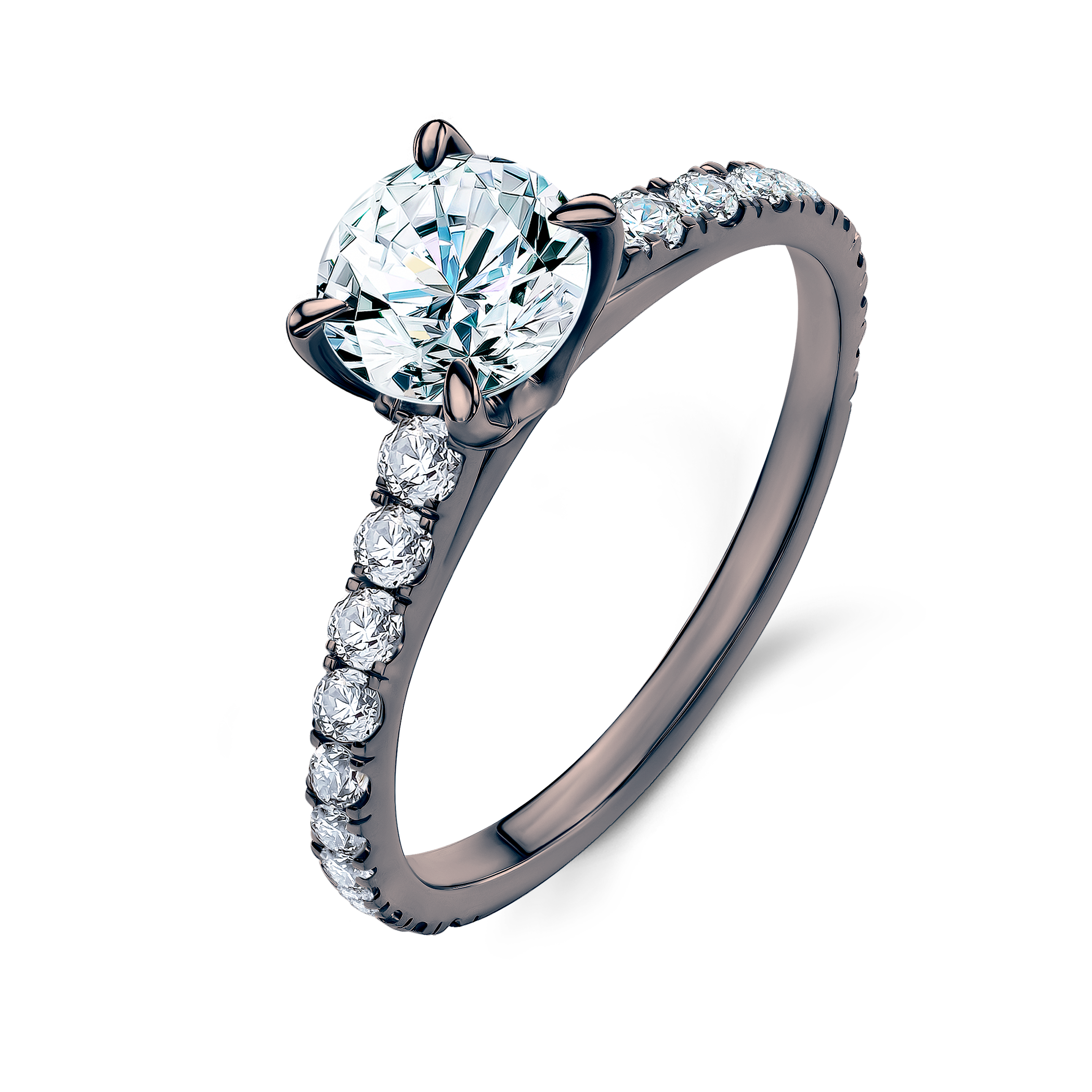 Pierścionek zaręczynowy Share Your Love: czarne złoto, diament