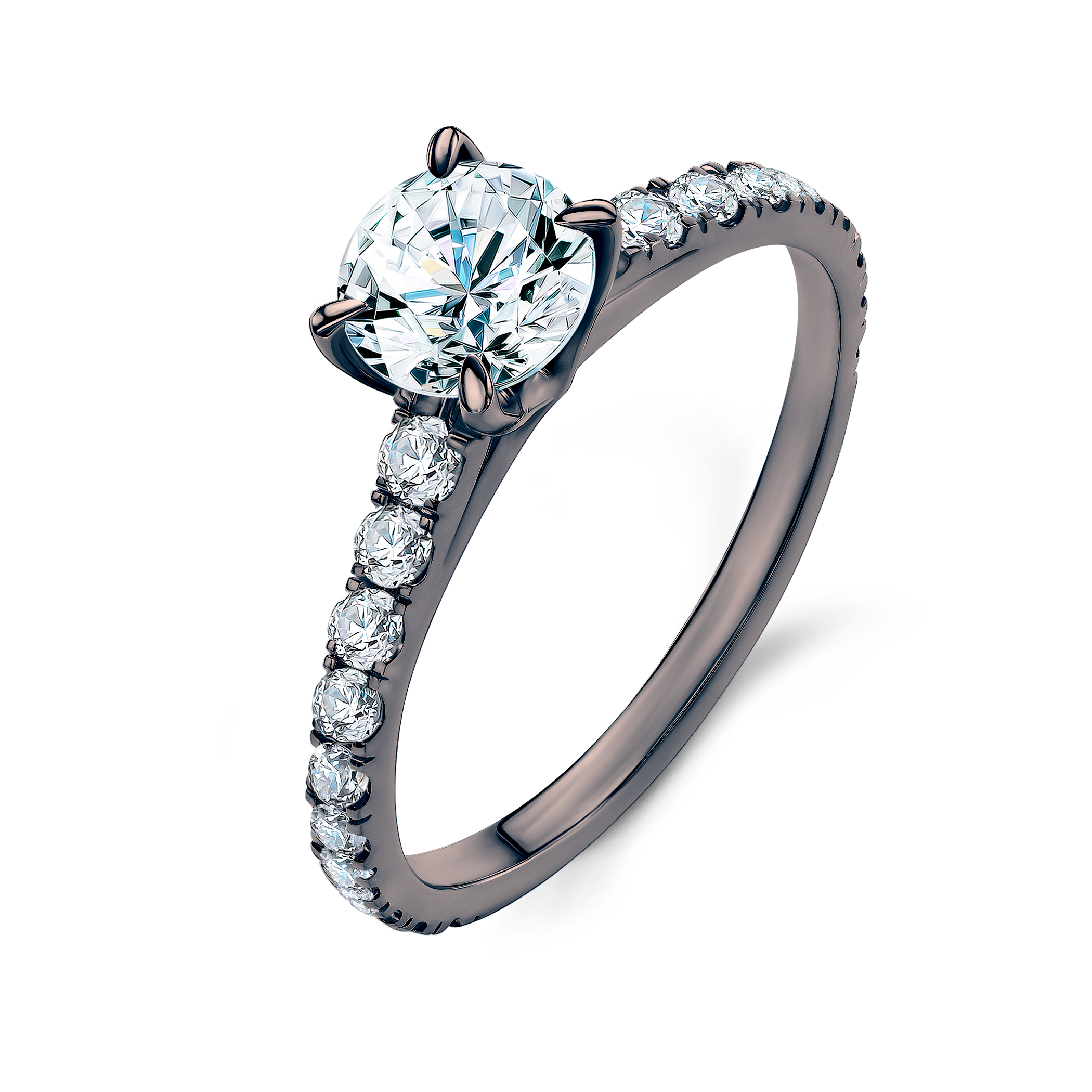 Verlobungsring Share Your Love: Schwarz Gold, Diamant