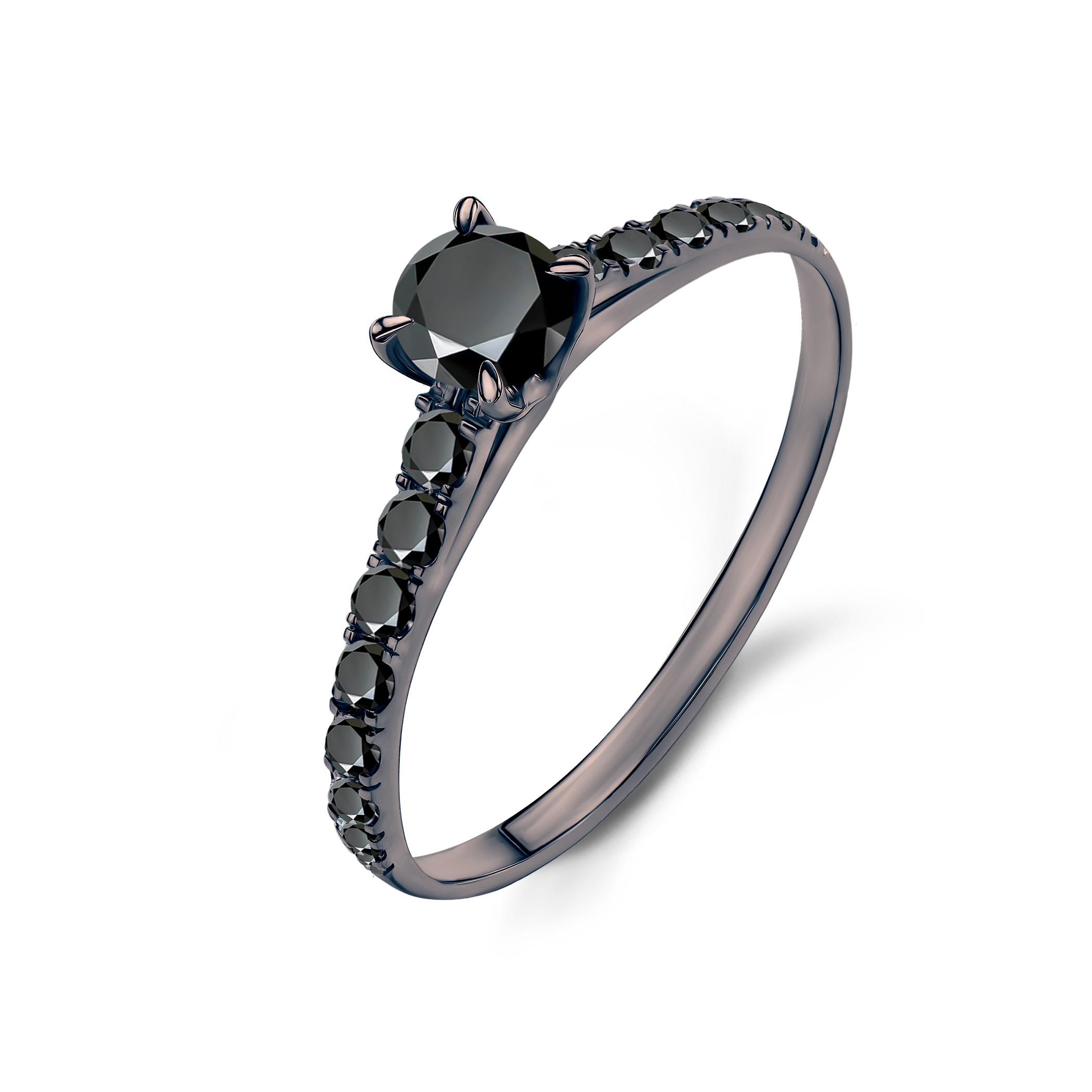 Verlobungsring Share Your Love: Schwarz Gold, Schwarz Diamant