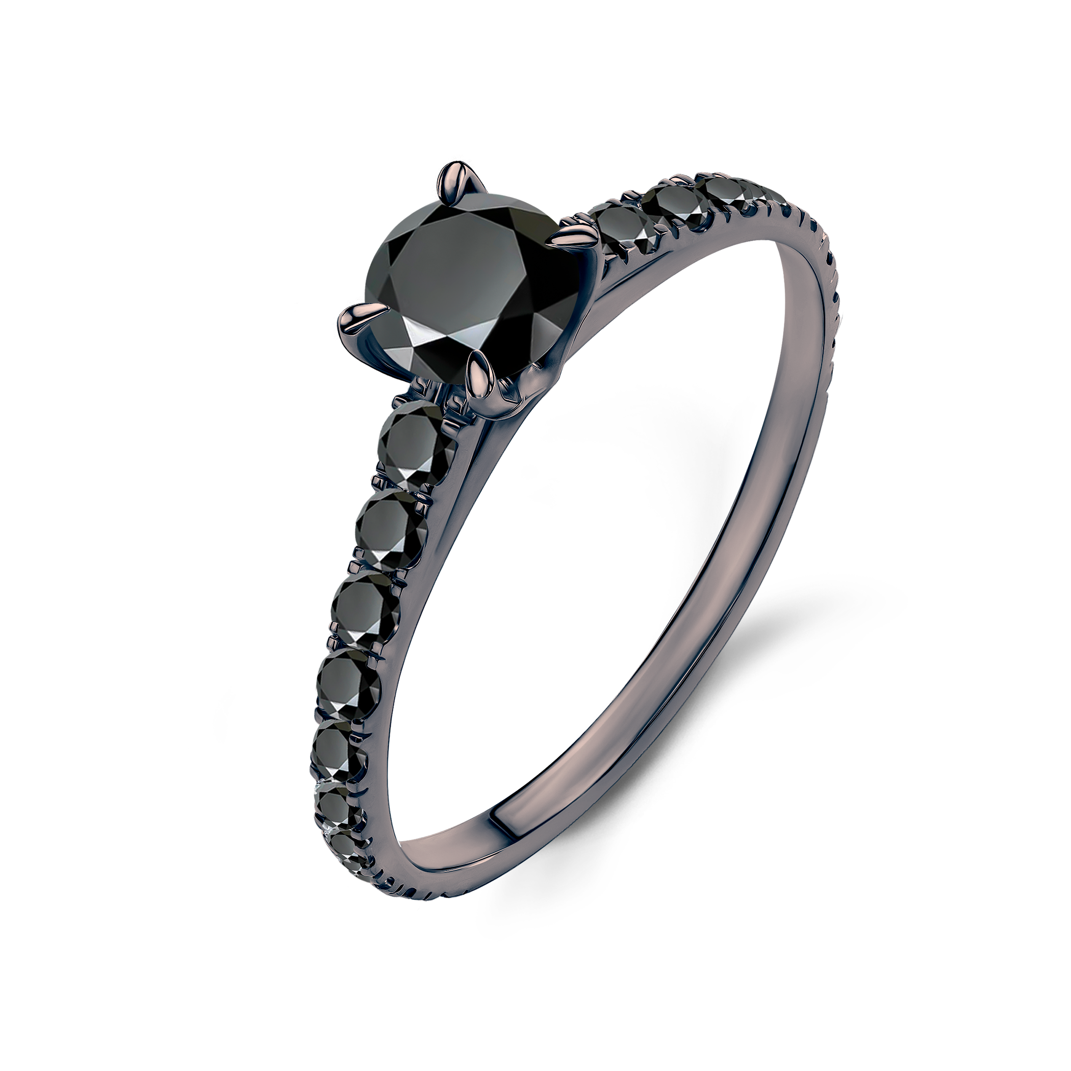 Pierścionek zaręczynowy Share Your Love: czarne złoto, czarny diament - 4