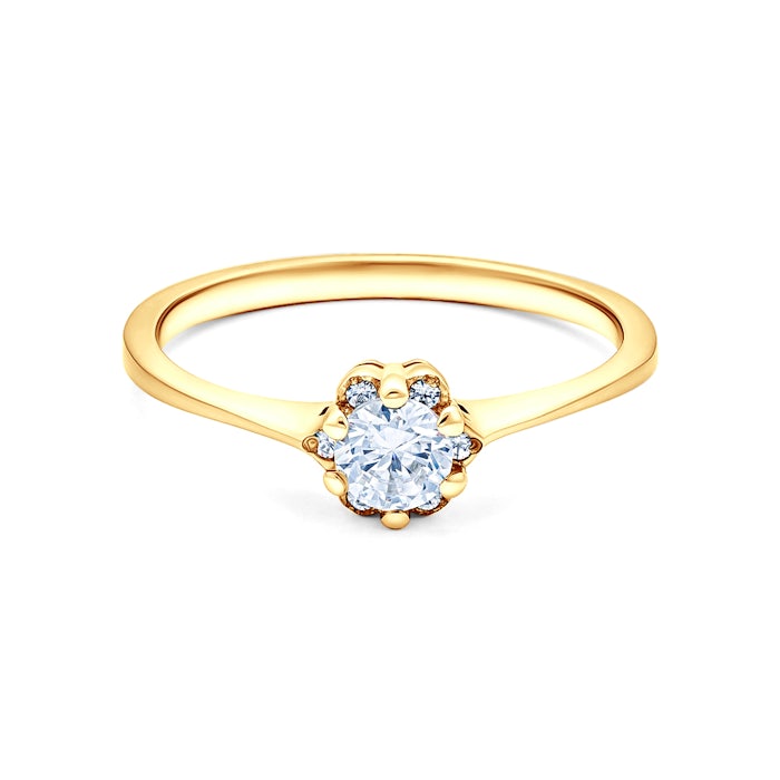 Zásnubný prsteň SAVICKI: žlté zlato, diamanty