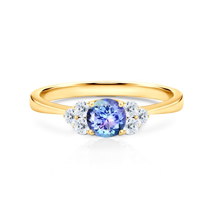 Pierścionek zaręczynowy Fairytale: złoty, tanzanit