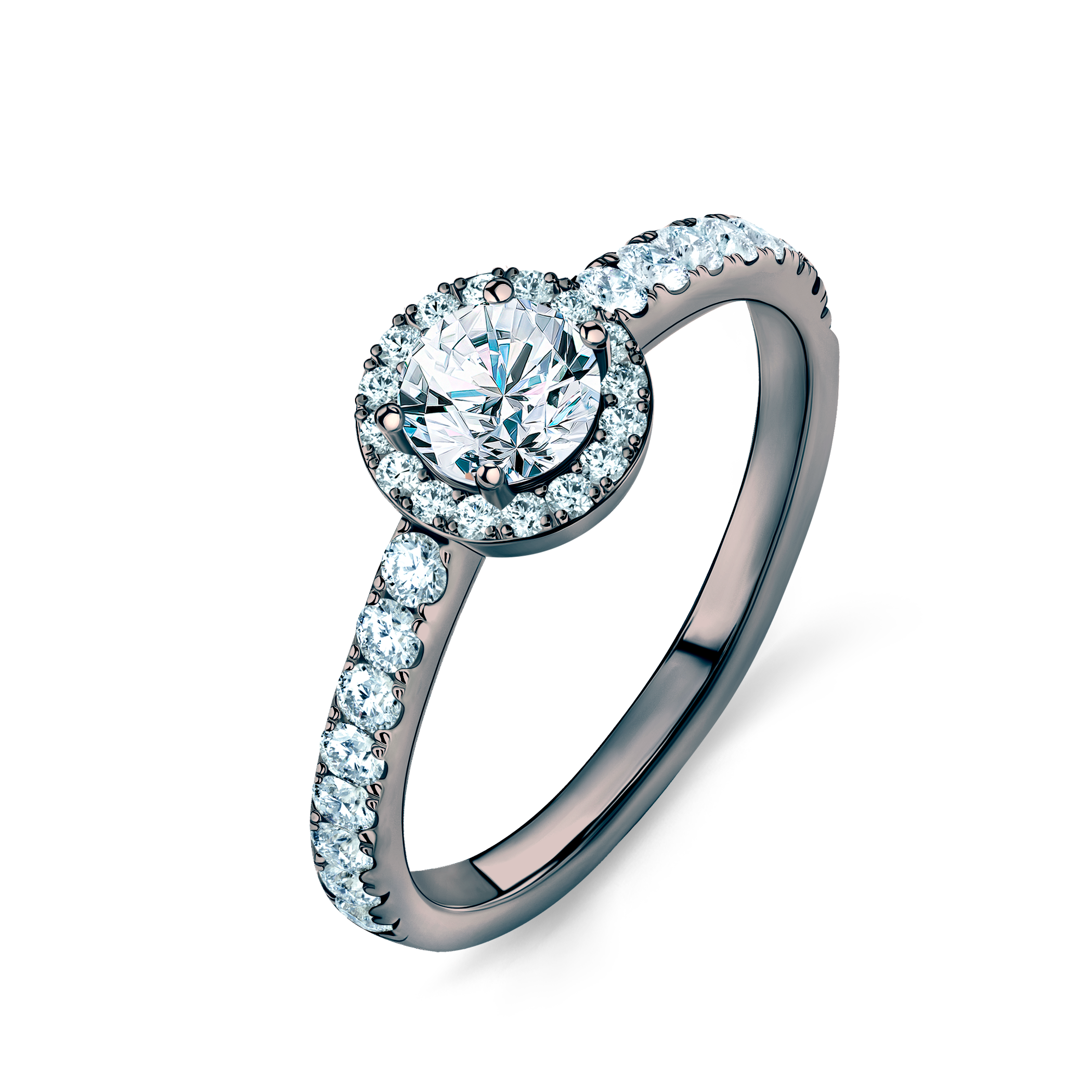 Pierścionek zaręczynowy This is Love: czarne złoto, diament