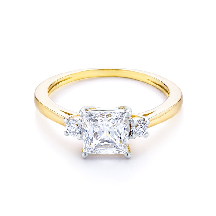 Zásnubní prsten SAVICKI: dvoubarevné zlato, zirkony