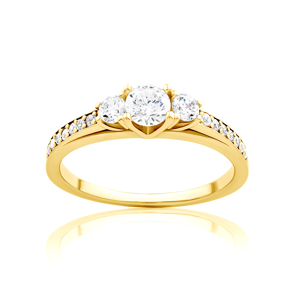 Pierścionek zaręczynowy SAVICKI: złoty, diamenty