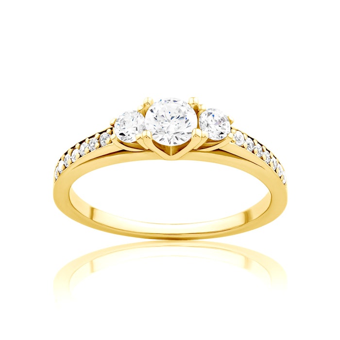 Zásnubný prsteň SAVICKI: žlté zlato, diamanty