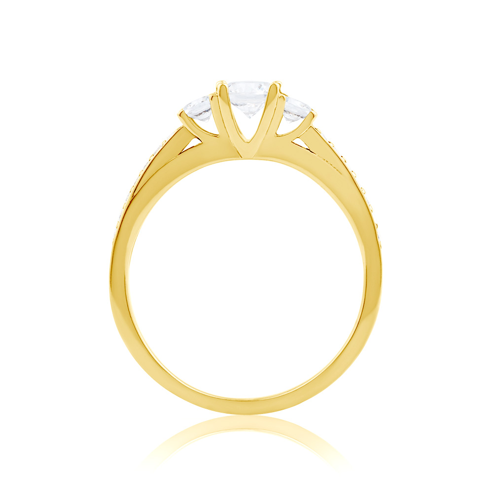 Pierścionek zaręczynowy SAVICKI: złoty, diamenty