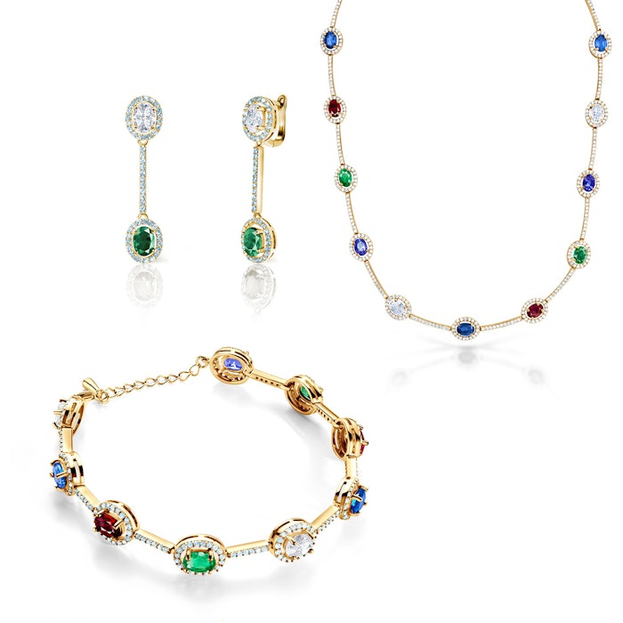 jewelry Set Swan Lake: gold, diamond, diamonds