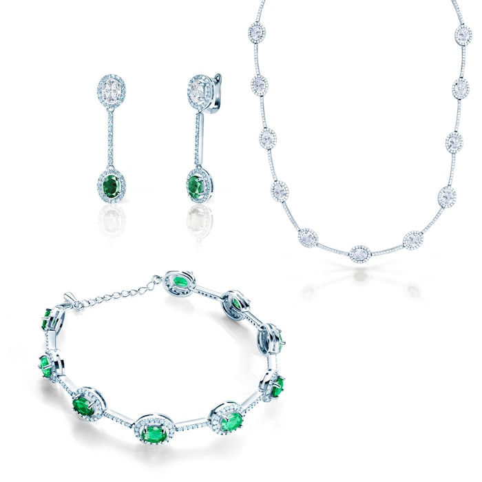 Sada šperků Swan Lake: bílé zlato, diamanty