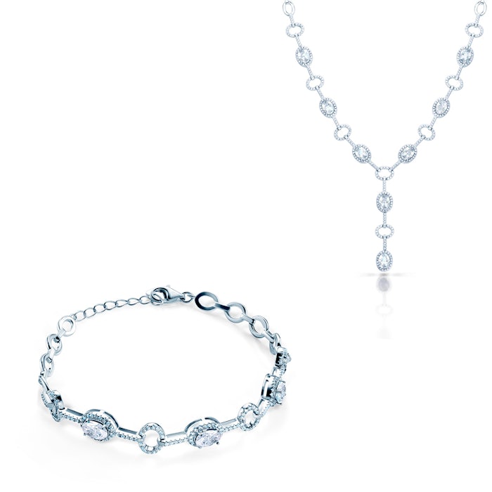 Sada šperků Swan Lake: bílé zlato, diamanty