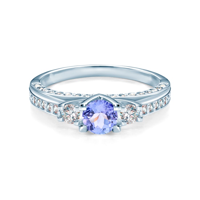Prsten Blue Lagoon: bílé zlato, tanzanit