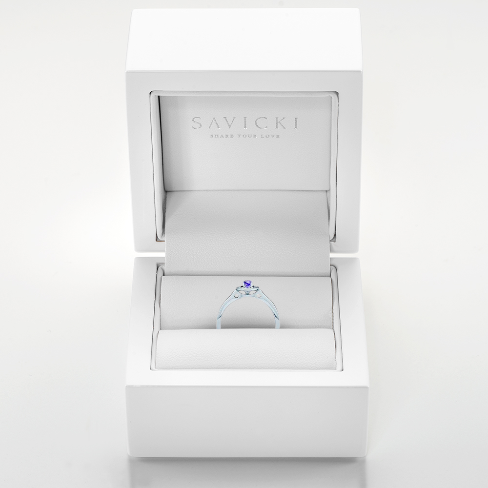 Pierścionek Blue Lagoon: białe złoto, tanzanit - 3