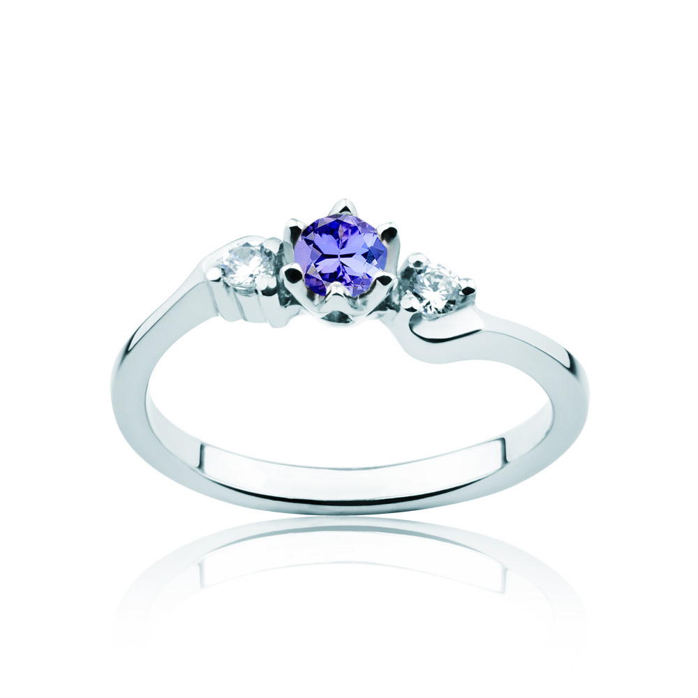 Blue Lagoon Collection | Three-Stone Ring: white gold, tanzanite