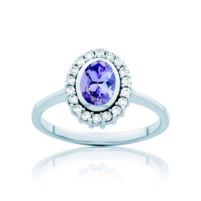 Prsten Blue Lagoon: bílé zlato, tanzanit