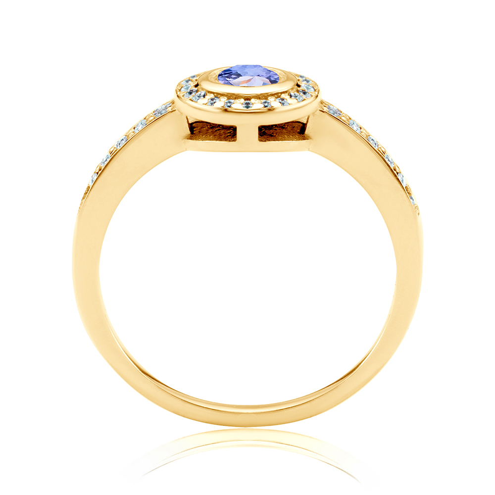 Pierścionek Blue Lagoon: złoty, tanzanit