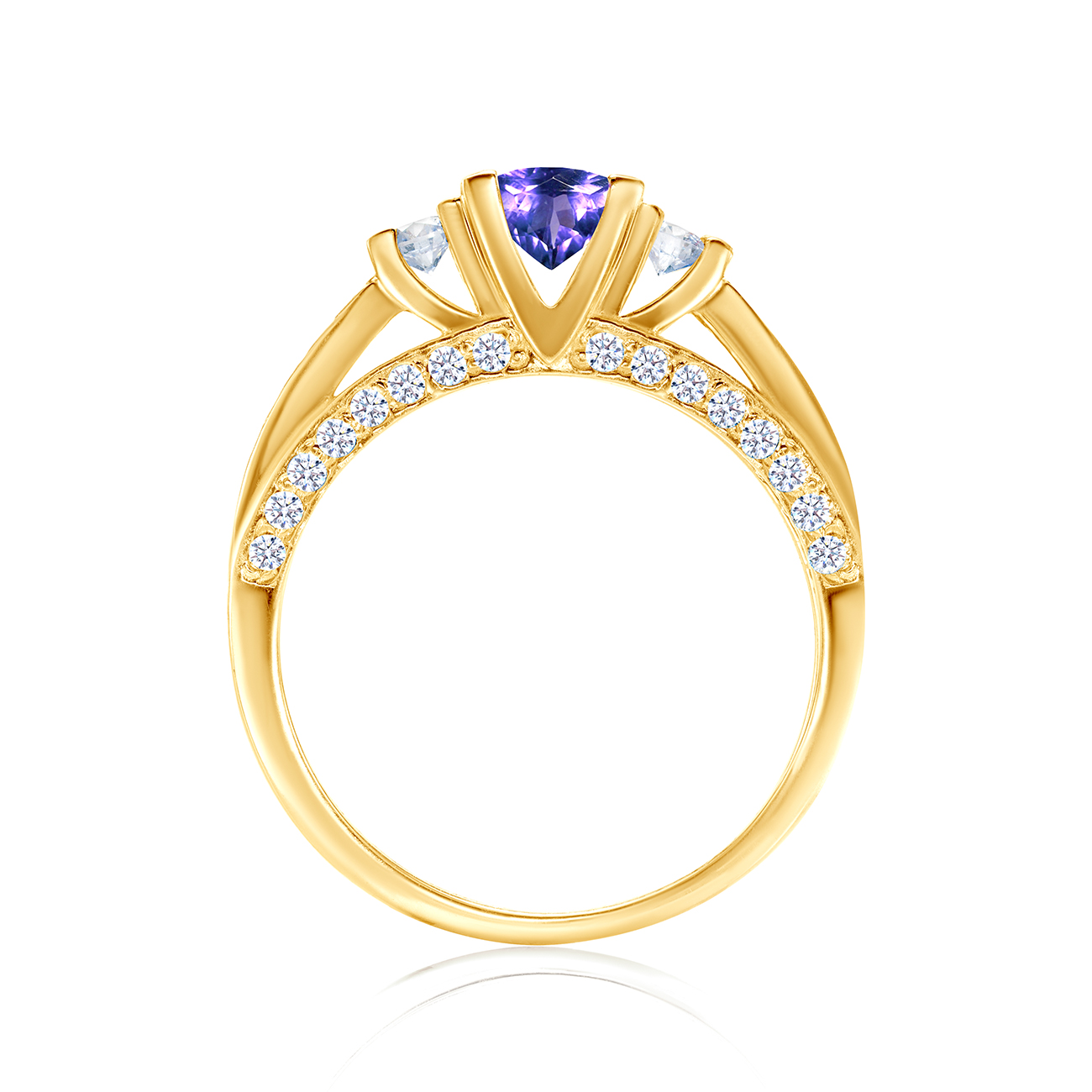 Pierścionek Blue Lagoon: złoty, tanzanit