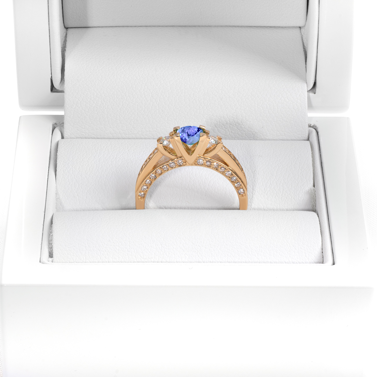 Pierścionek Blue Lagoon: złoty, tanzanit