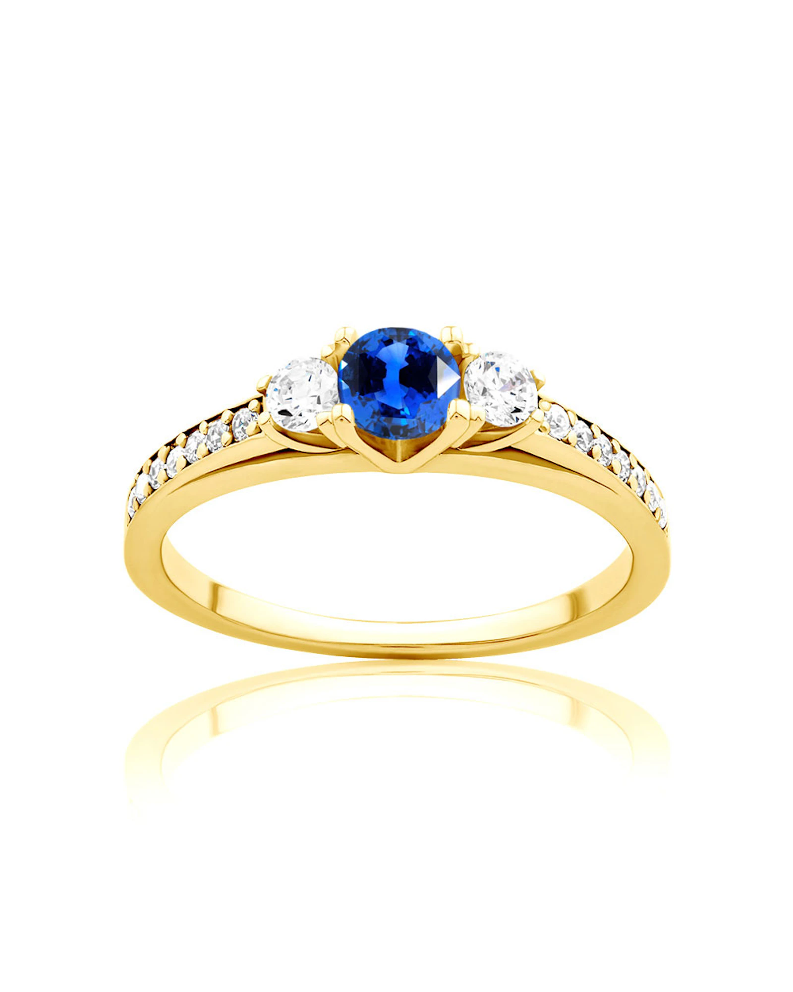 Ocean Collection Rings Heart of The Ocean Collection | Three-Stone Ring: gold, blue sapphire ...