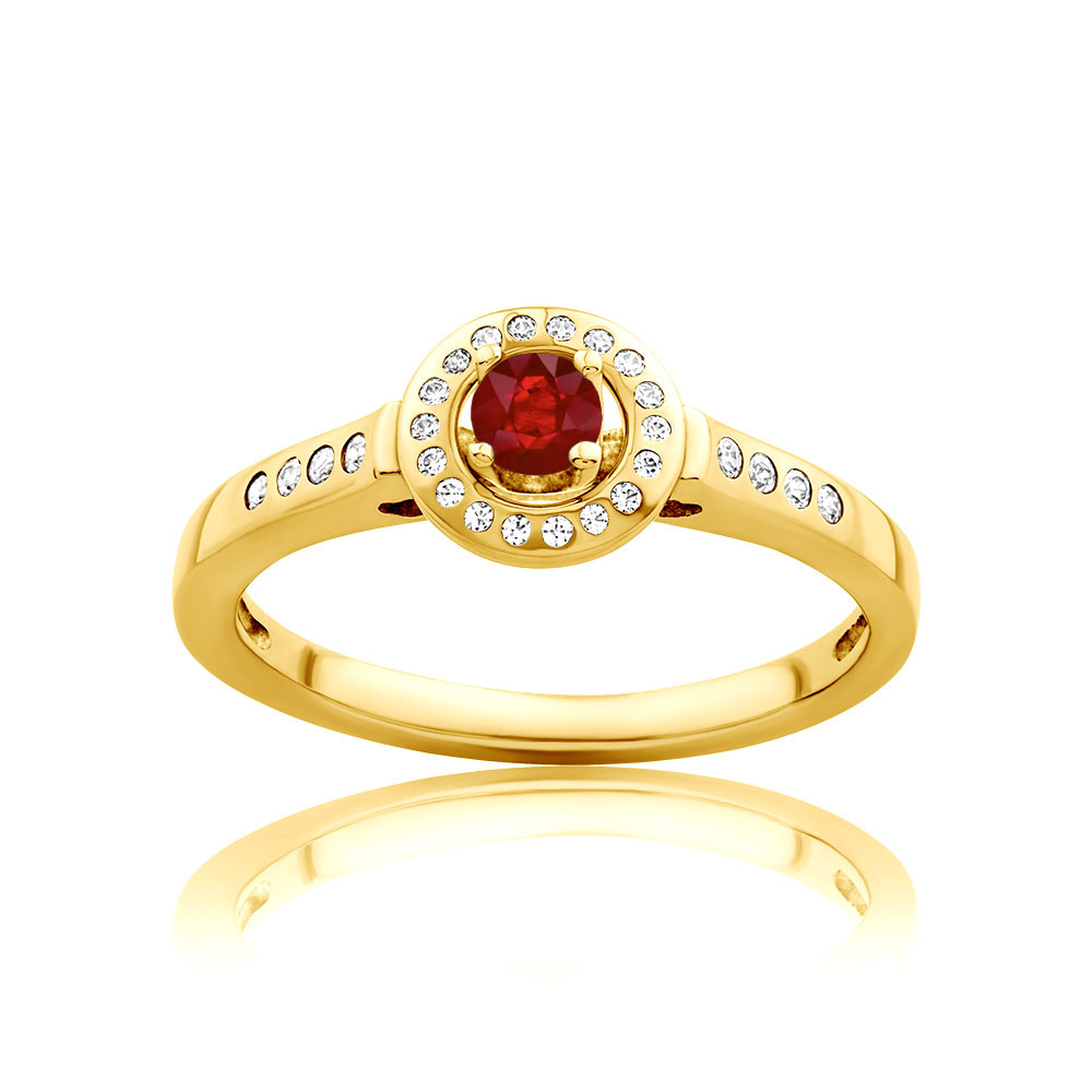 Pierścionek Red Passion: złoty, rubin